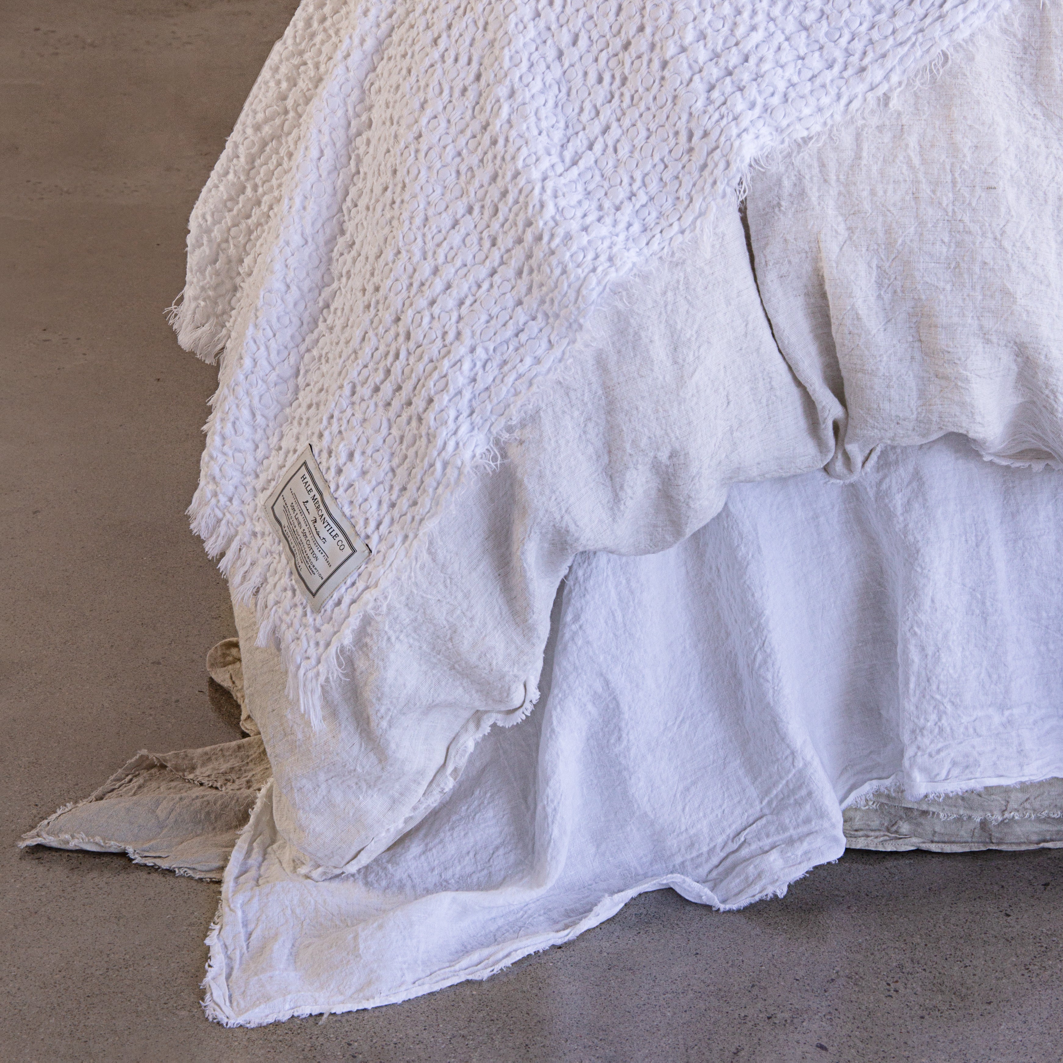 Linen Blanket | Antique White Luxury Throw | Hale Mercantile Co.