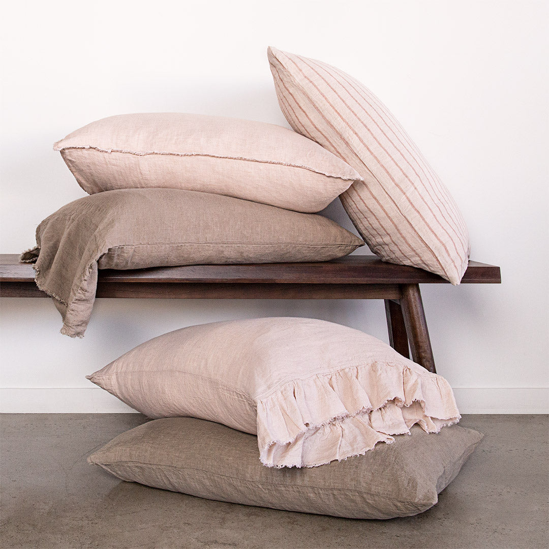 Flocca Linen Pillowcase | Earthy Pink  | Hale Mercantile Co.