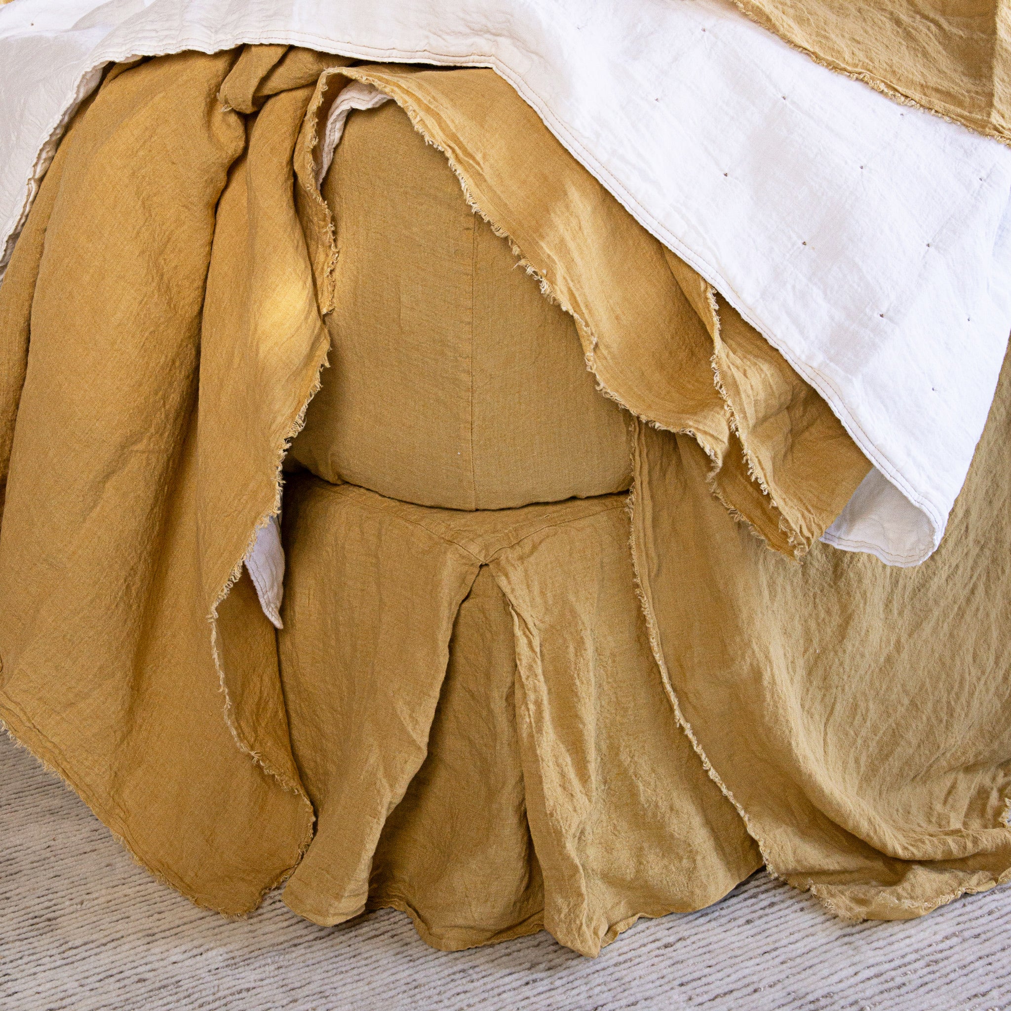 Linen Valance/Bed Skirt | Muted Gold | Hale Mercantile Co.