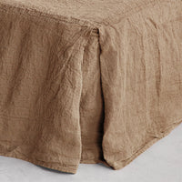 Basix Linen Bed Skirt/Valance - Brun
