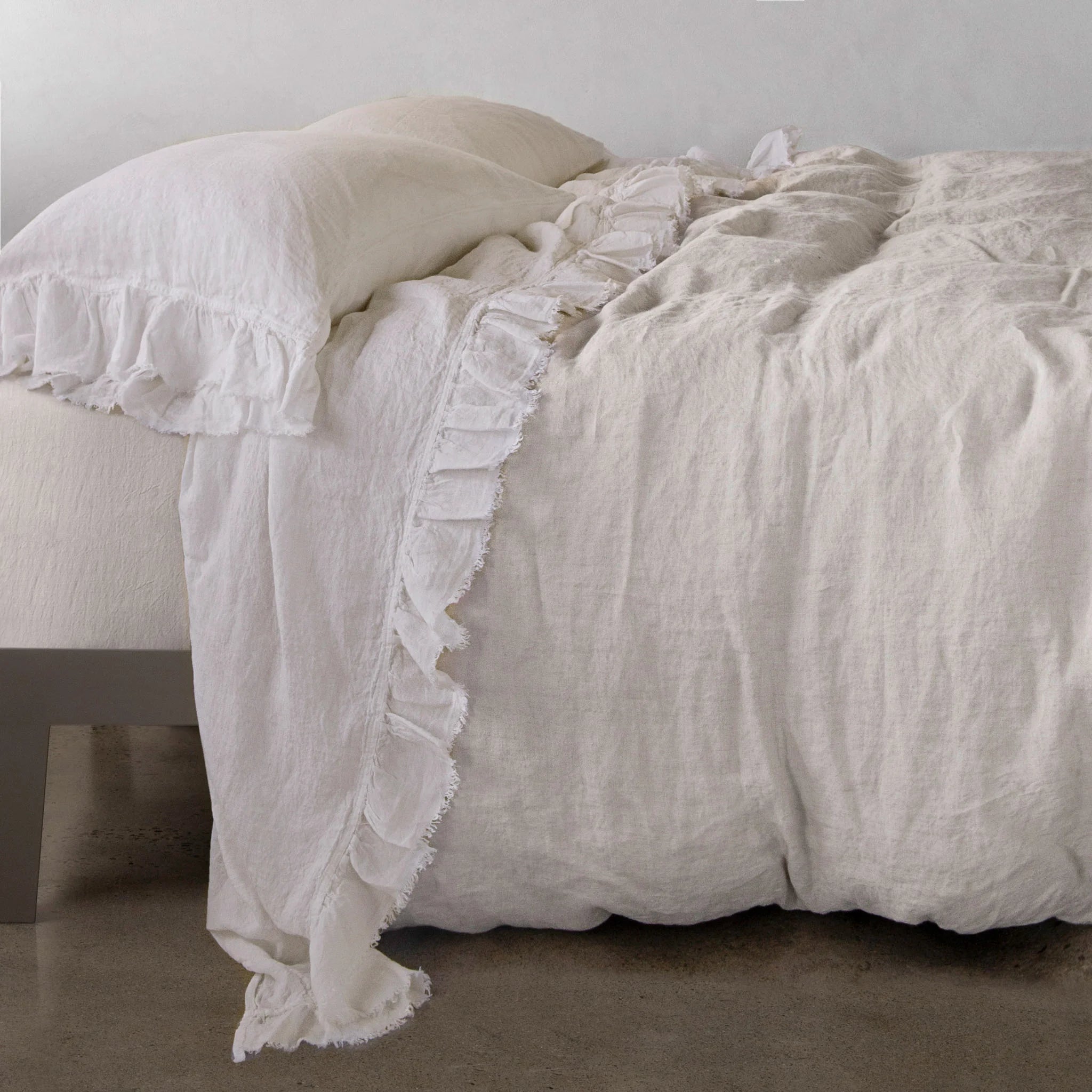 Kristine Linen Flat Sheet | Pale Stone | Hale Mercantile Co.