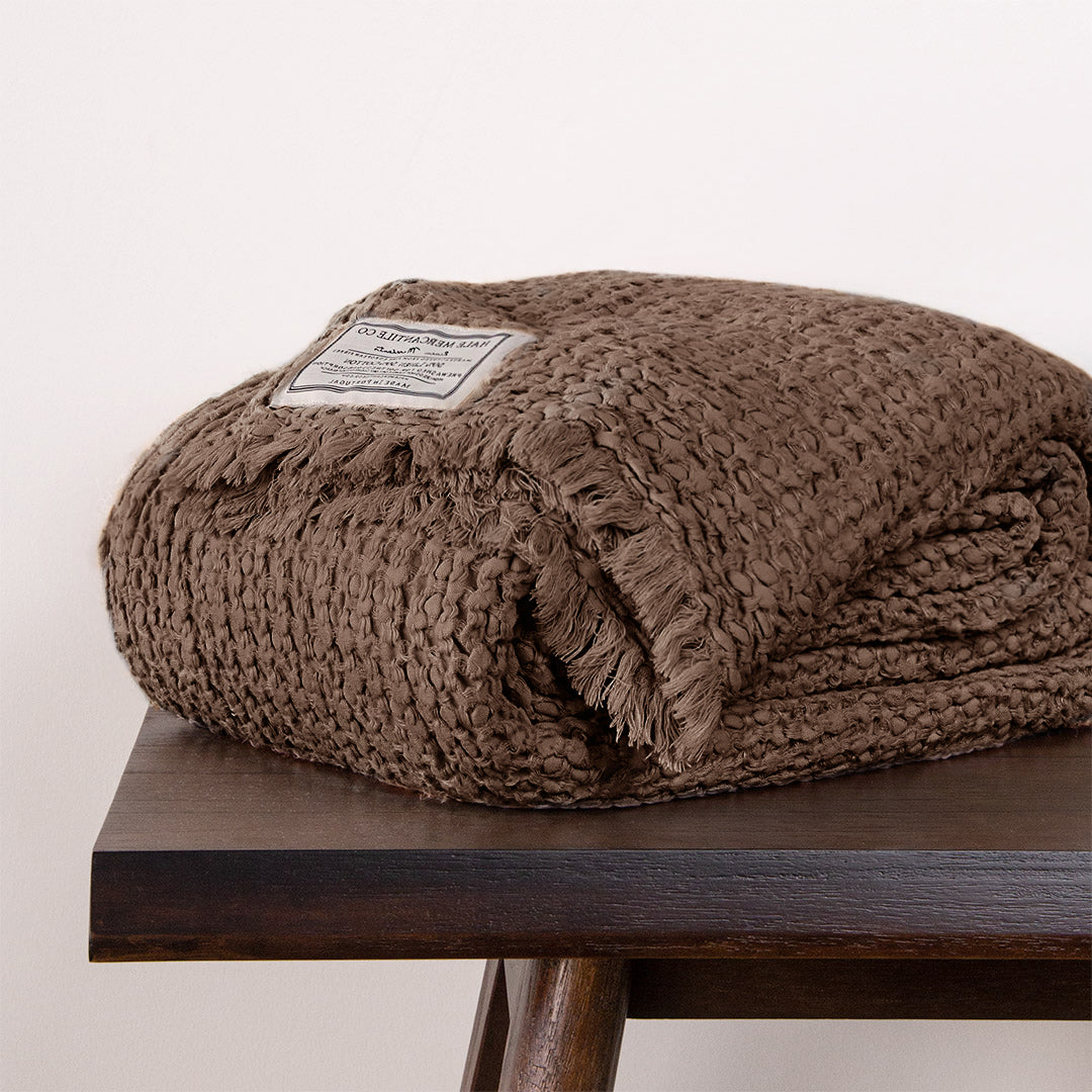 Linen Blanket | Chocolate Brown Throw | Hale Mercantile Co.