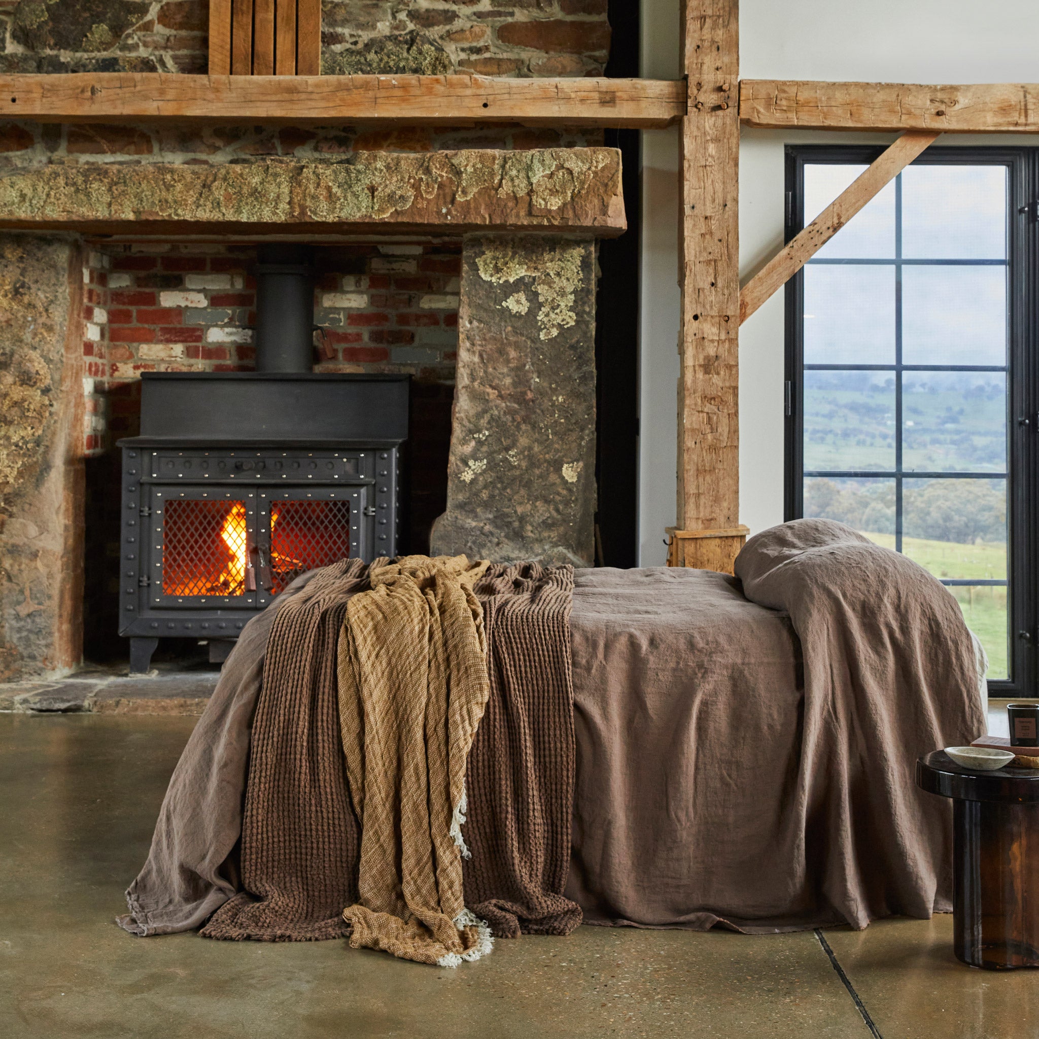 Linen Throw Blanket | Rich Toffee | Hale Mercantile Co.
