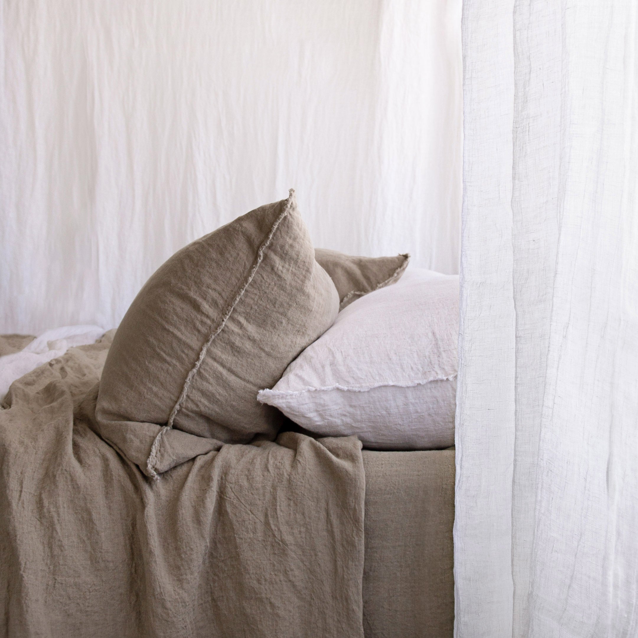 Flocca Linen Pillowcase | Classic Taupe | Hale Mercantile Co.