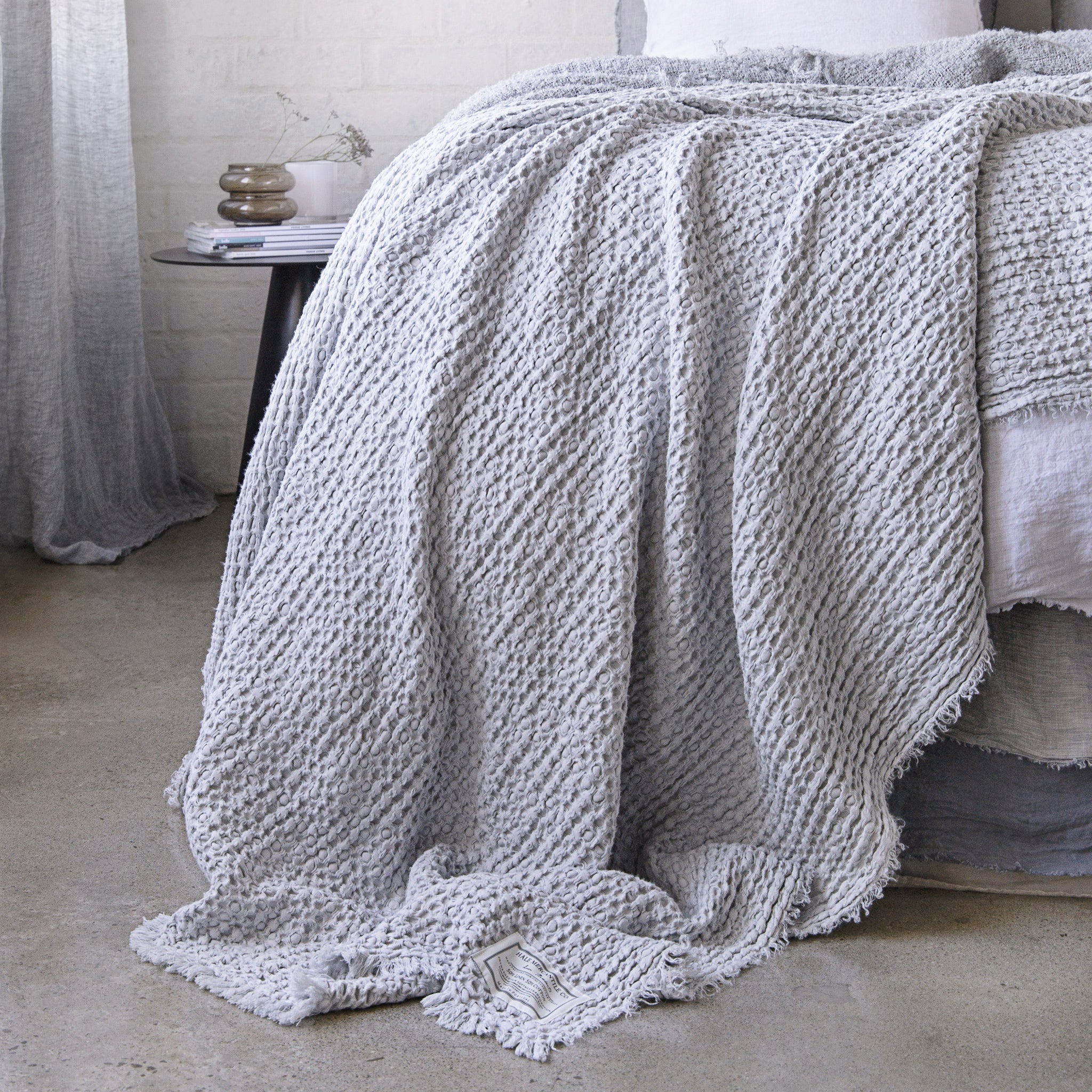 Linen Blanket | Pale Grey Luxury Throw | Hale Mercantile Co.