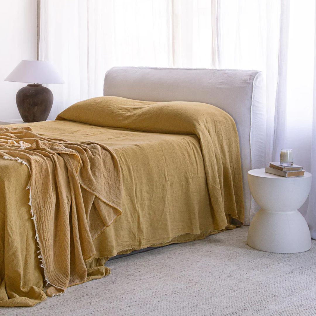 Linen Flat Sheet | Muted Gold | Hale Mercantile Co.