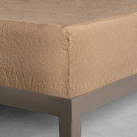 Basix Linen Fitted Sheet - Carmel - Super King