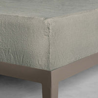 Basix Linen Fitted Sheet - Argent - Super King