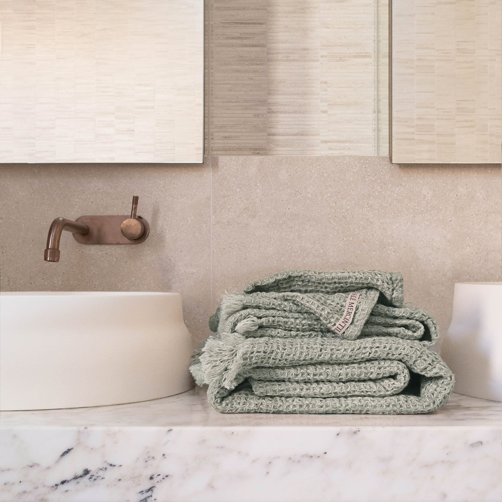 Linen Face Towel | Silvery Sage | Hale Mercantile Co.