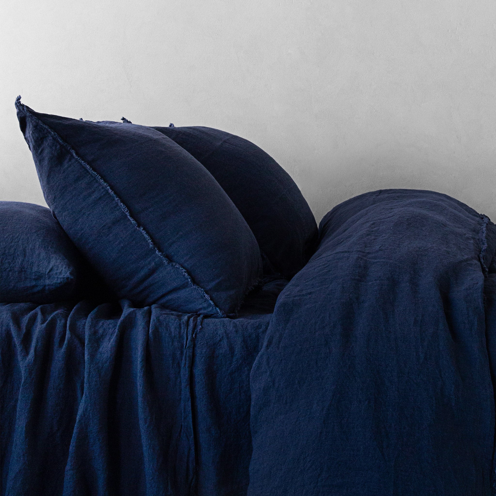 European Linen Pillowcases | Navy Blue | Hale Mercantile Co.
