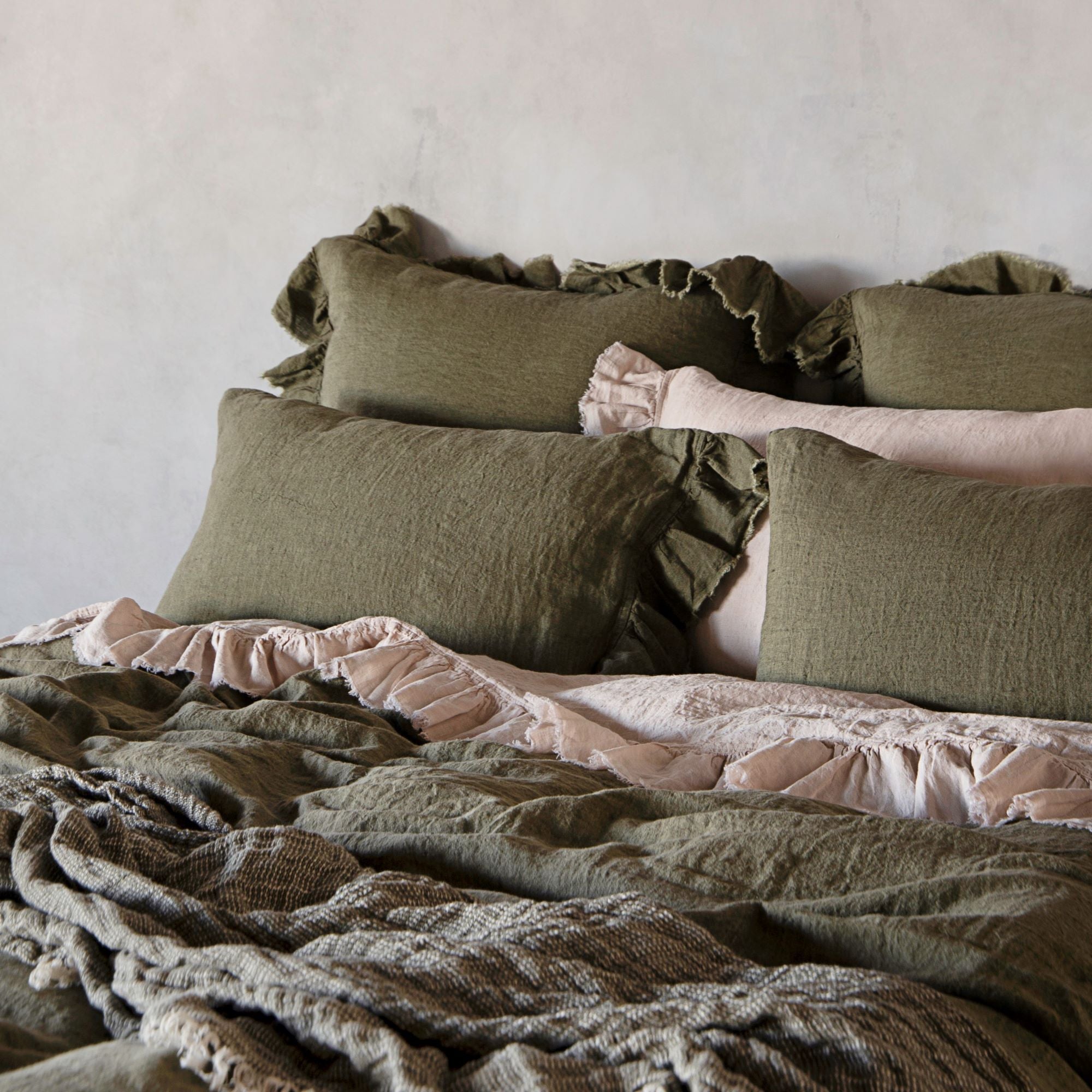 Linen European Pillowcase | Deep Khaki | Hale Mercantile Co.