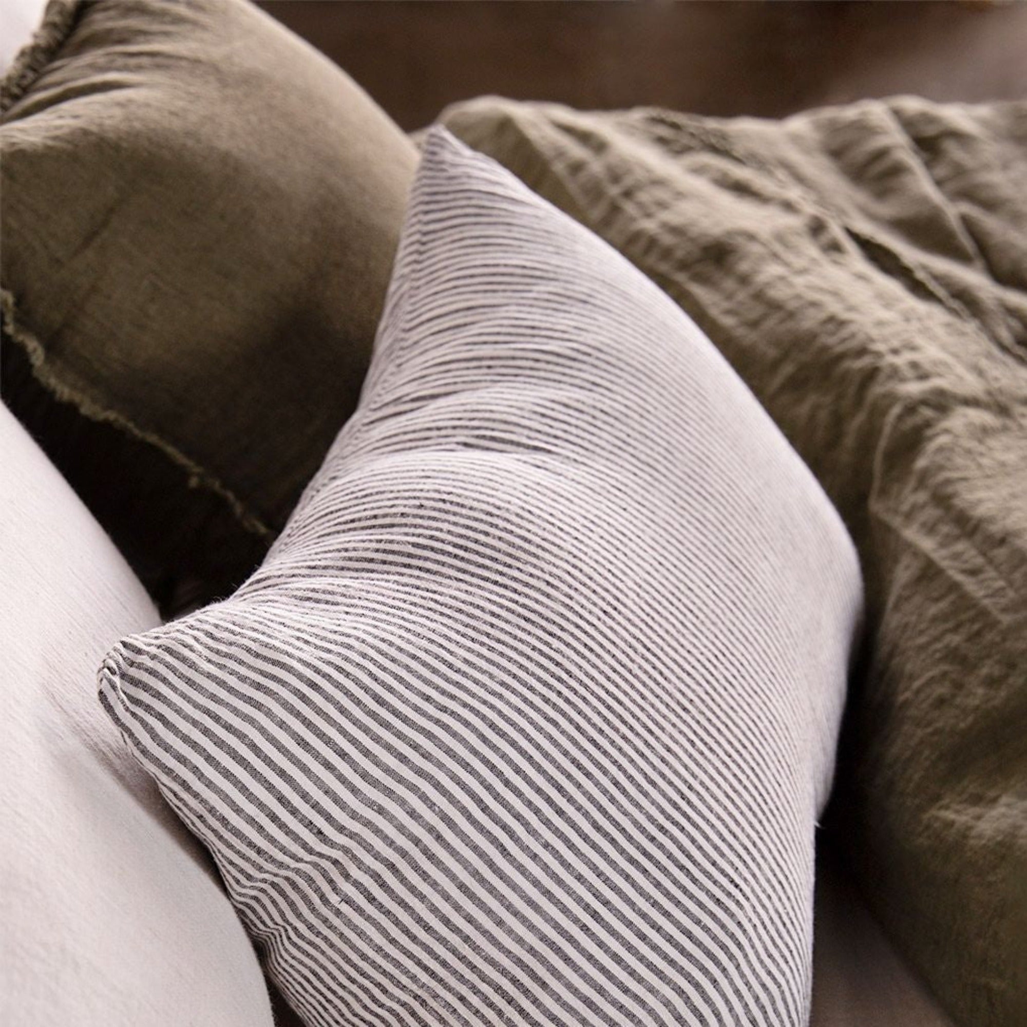 Stripe Linen Cushion | Black Stripe | Hale Mercantile Co.