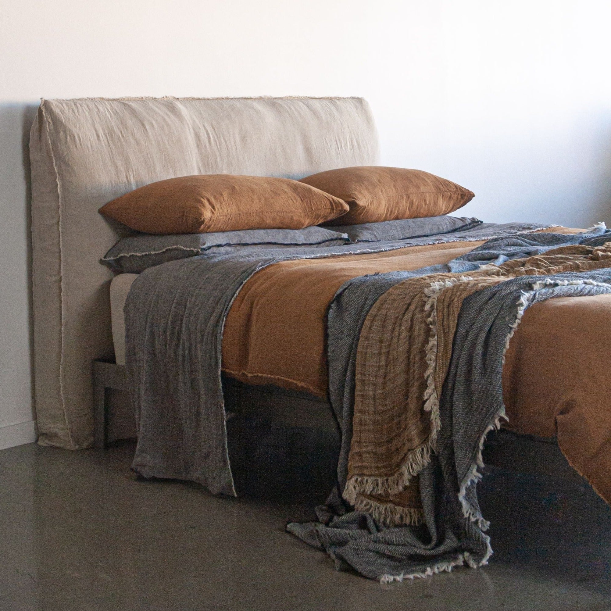 Short Linen Bedhead | Sandy Color | Hale Mercantile Co.