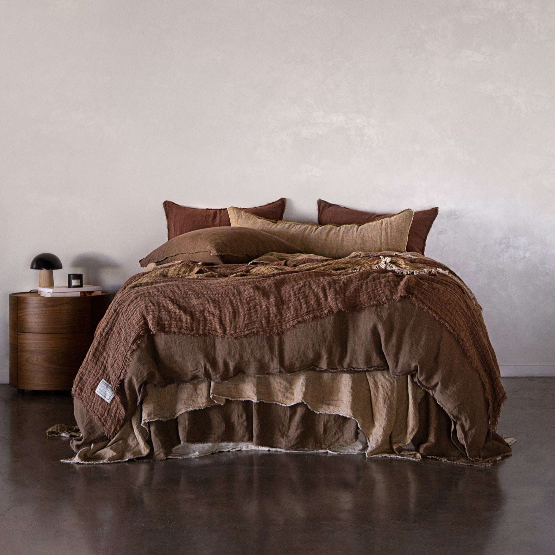 Pure Linen Blanket | Earthy Pink Current Luxury Throw | Hale Mercantile Co.