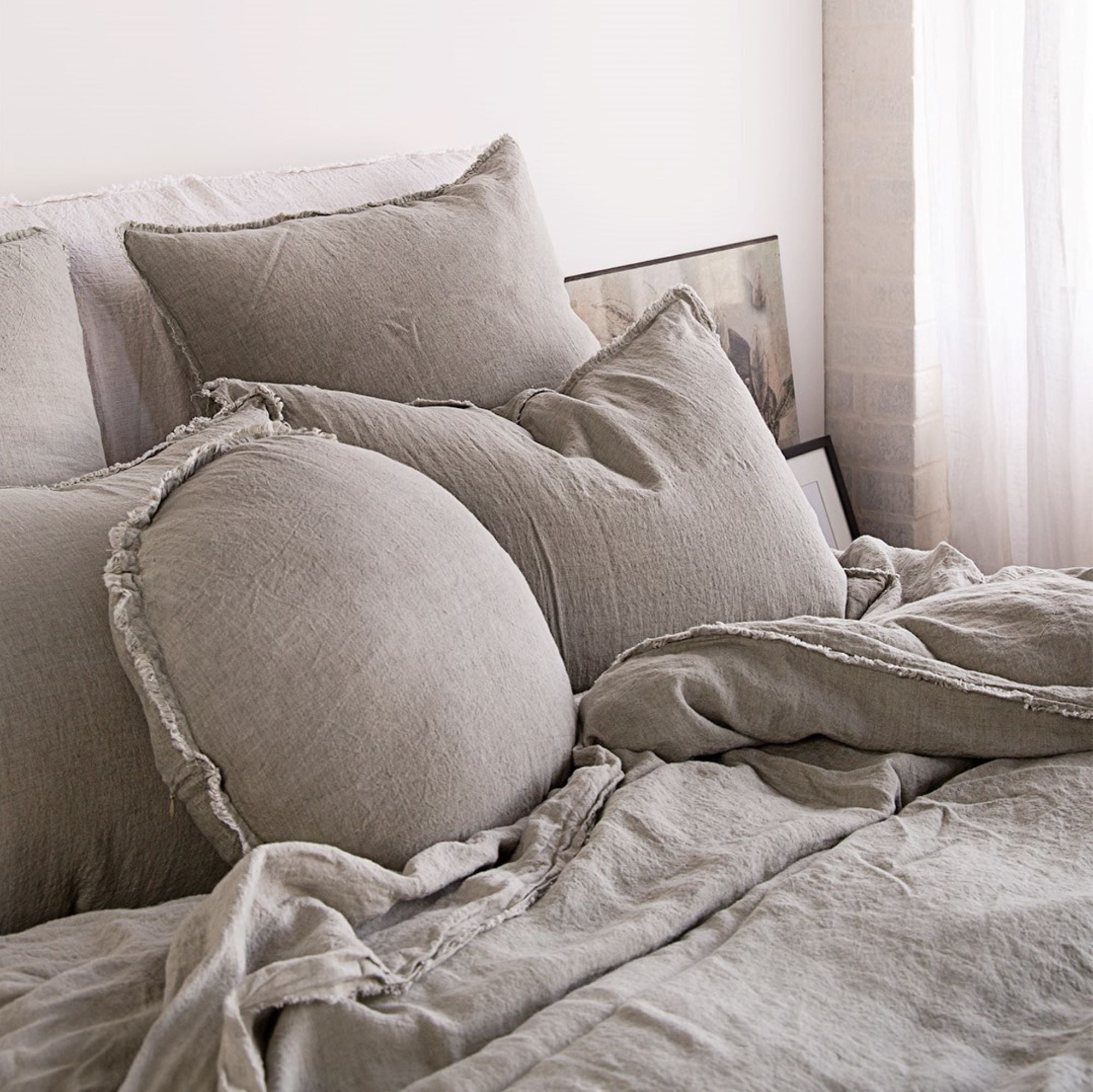 Round Linen Cushion | Silvery Sage | Hale Mercantile Co.