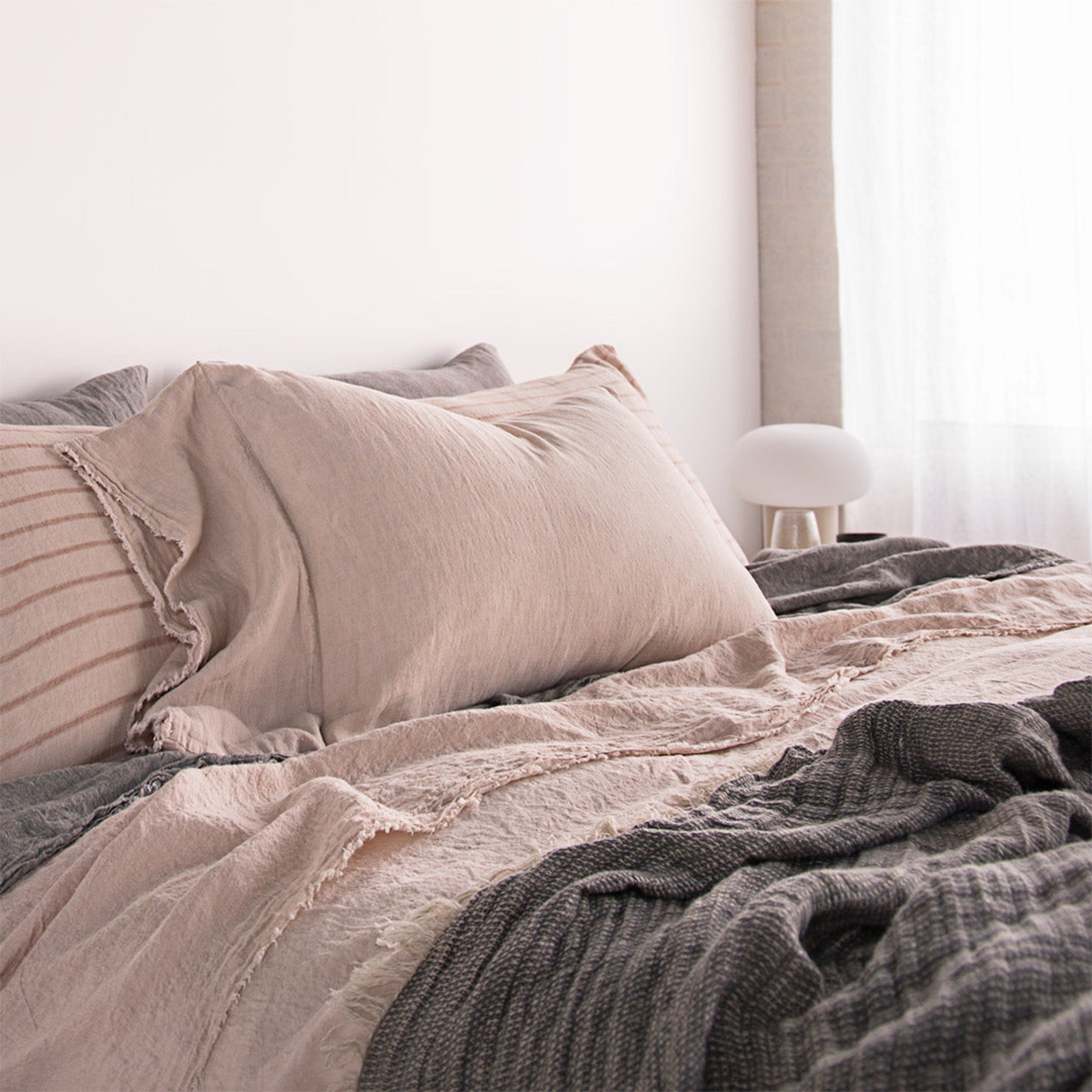 Long Linen Pillowcases | Earthy Pink | Hale Mercantile Co.