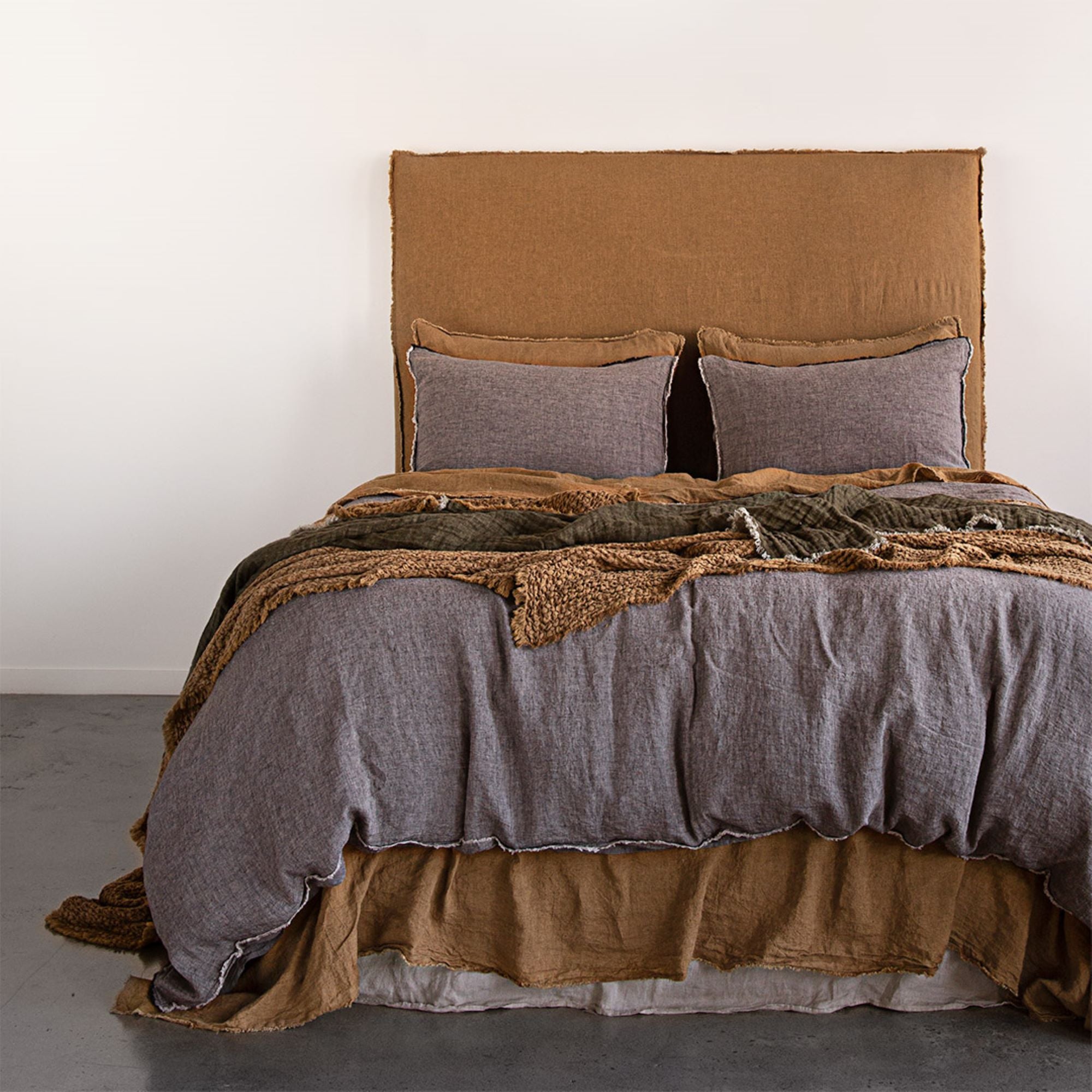 Linen Bedhead & Cover | Rust tone | Hale Mercantile Co.