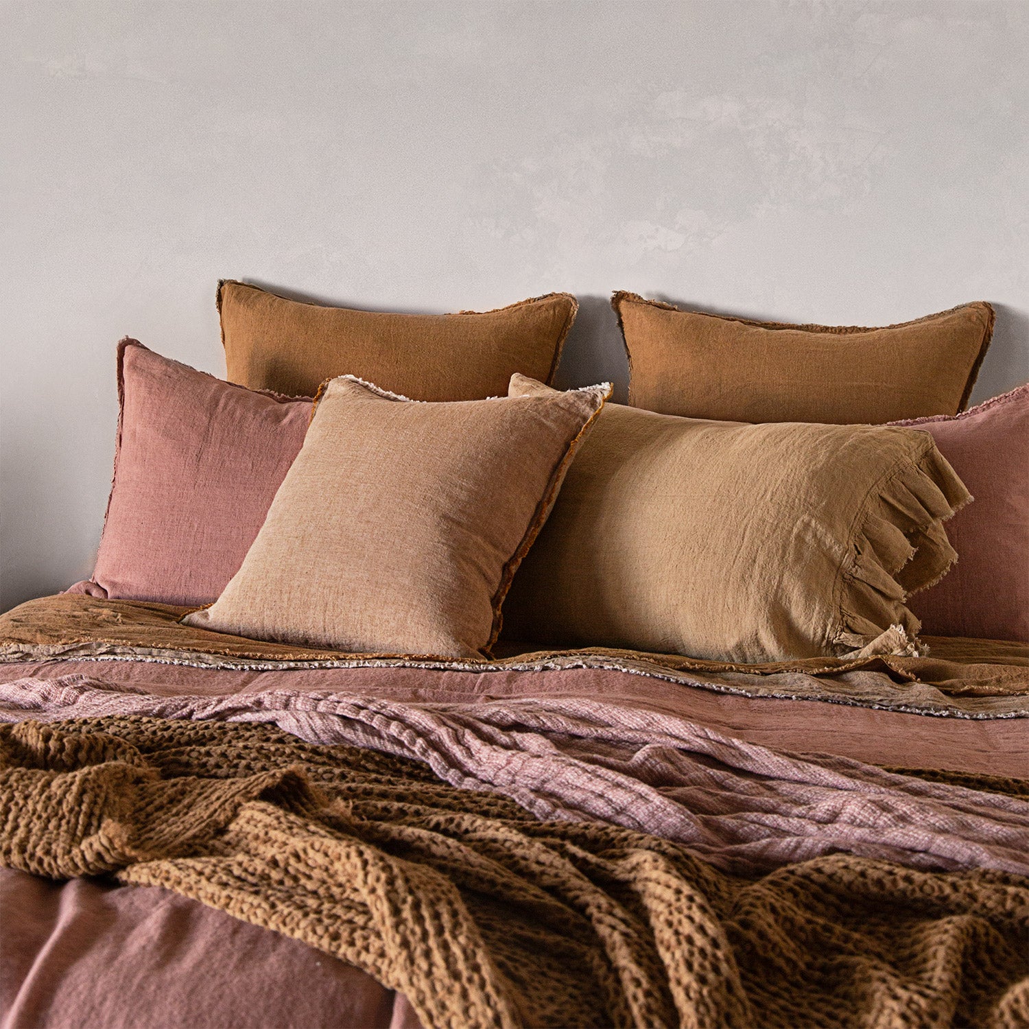 Pure Linen Pillowcases | Caramel Tone | Hale Mercantile Co.