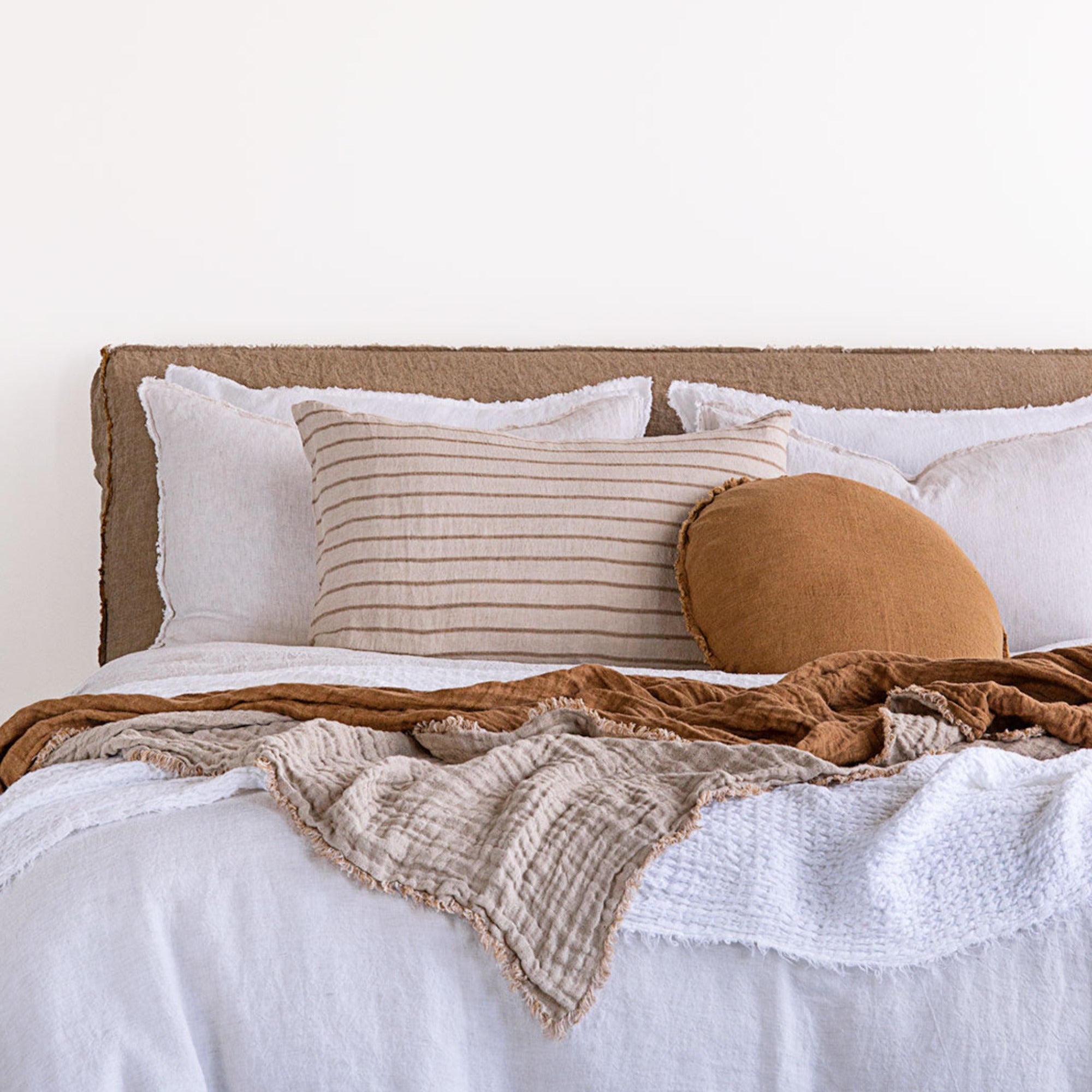 Stripe Linen Pillowcase | Brown Stripe | Hale Mercantile Co.