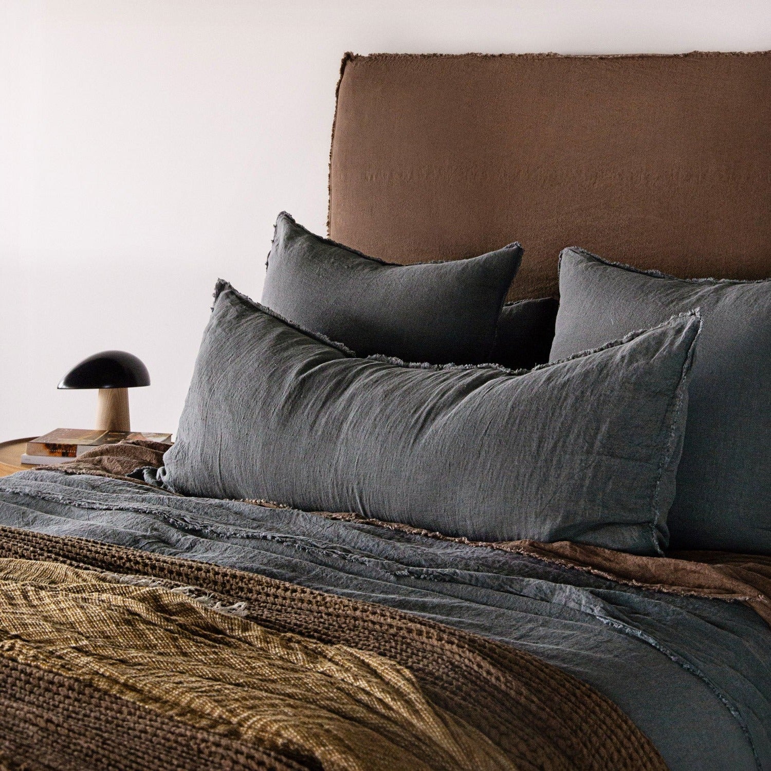Linen Bedhead & Cover | Chocolate Brown | Hale Mercantile Co.