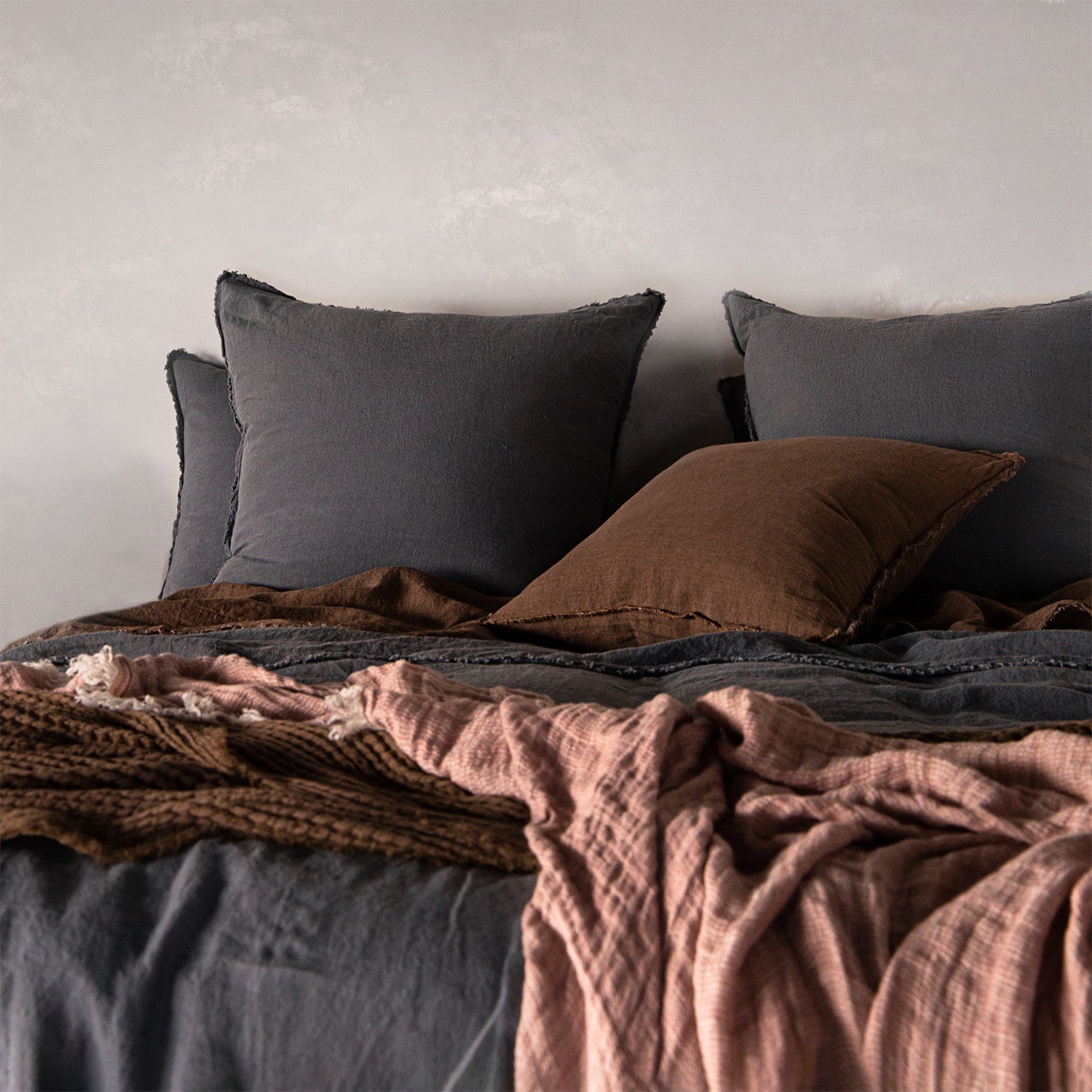 European Linen Pillowcases | Charcoal Grey | Hale Mercantile Co.