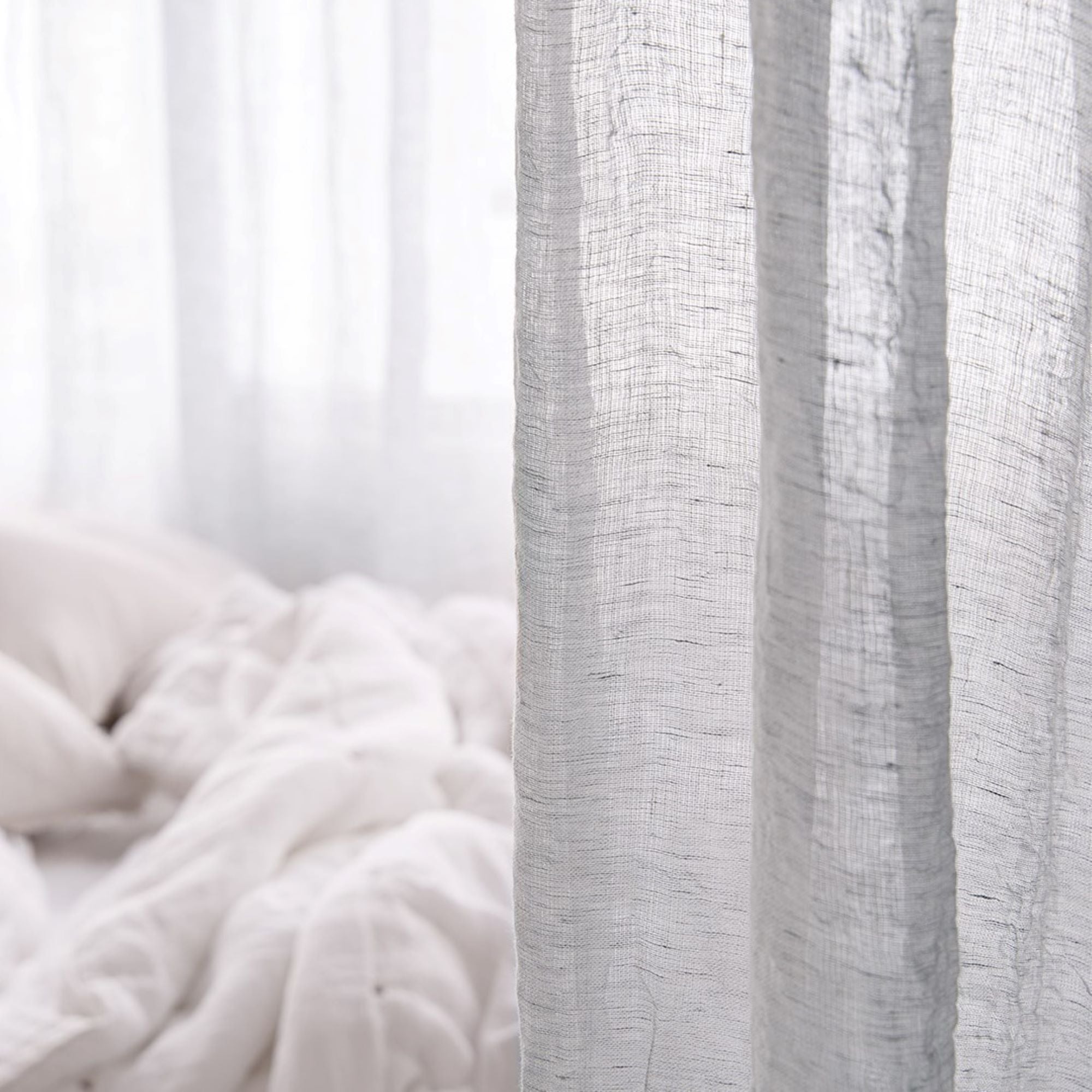 Linen Curtains | Pale Grey Sheer Curtains | Hale Mercantile Co.