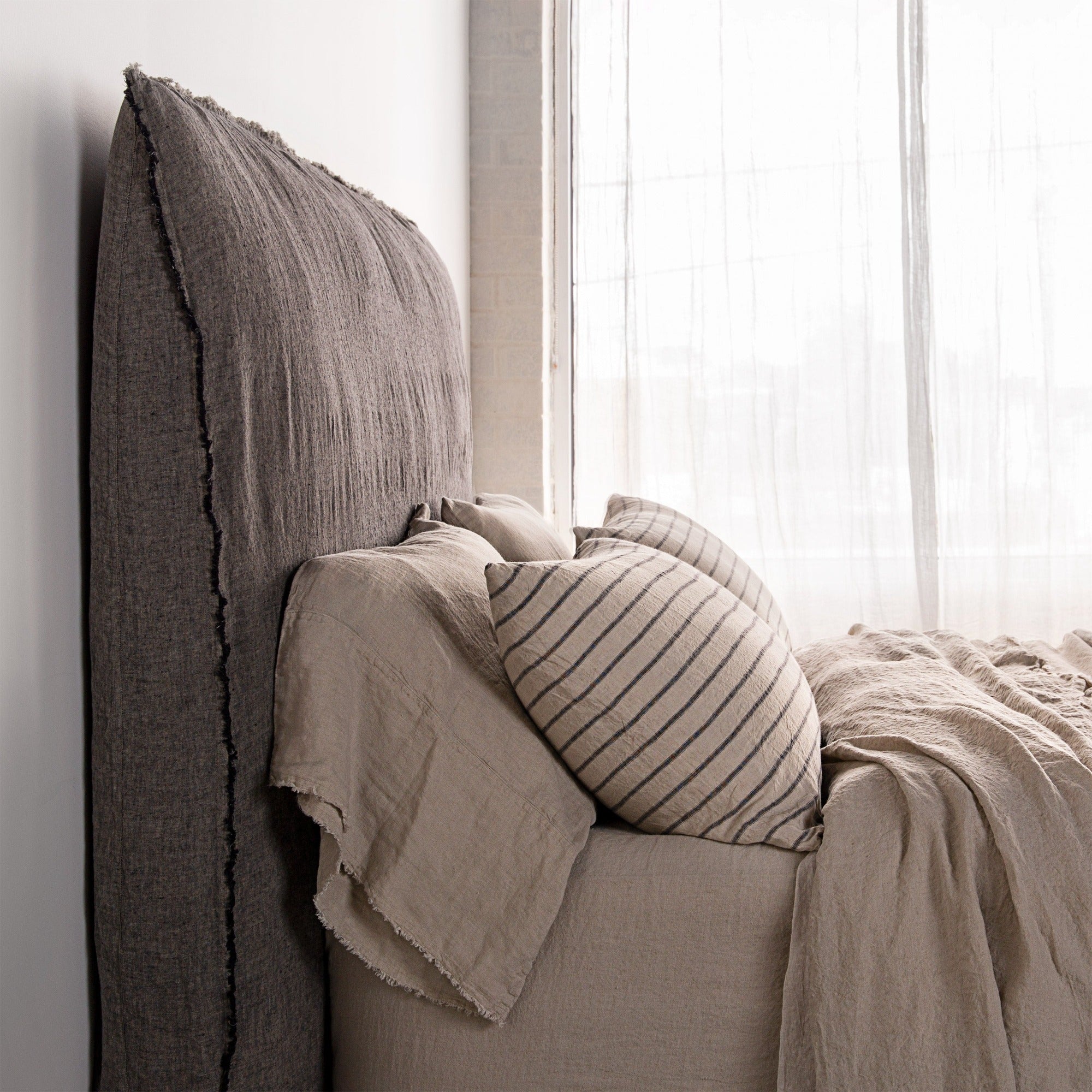 Long Linen Pillowcases | Sandy Color | Hale Mercantile Co.