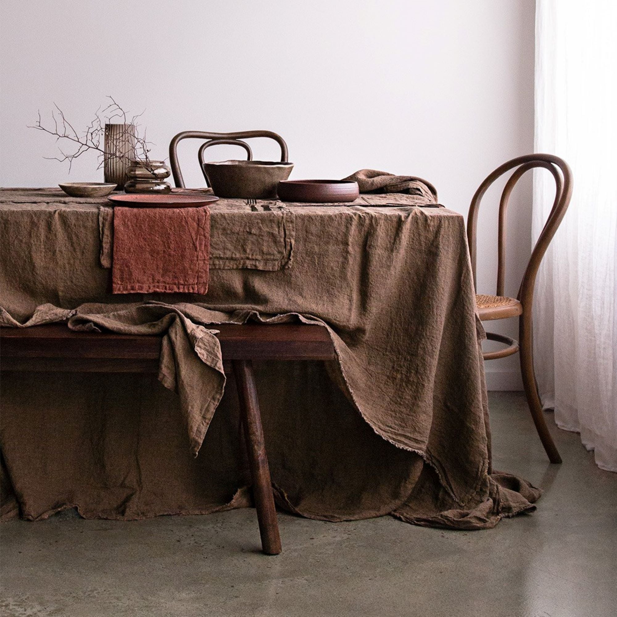 Linen Tablecloth | Chocolate Brown | Hale Mercantile Co.