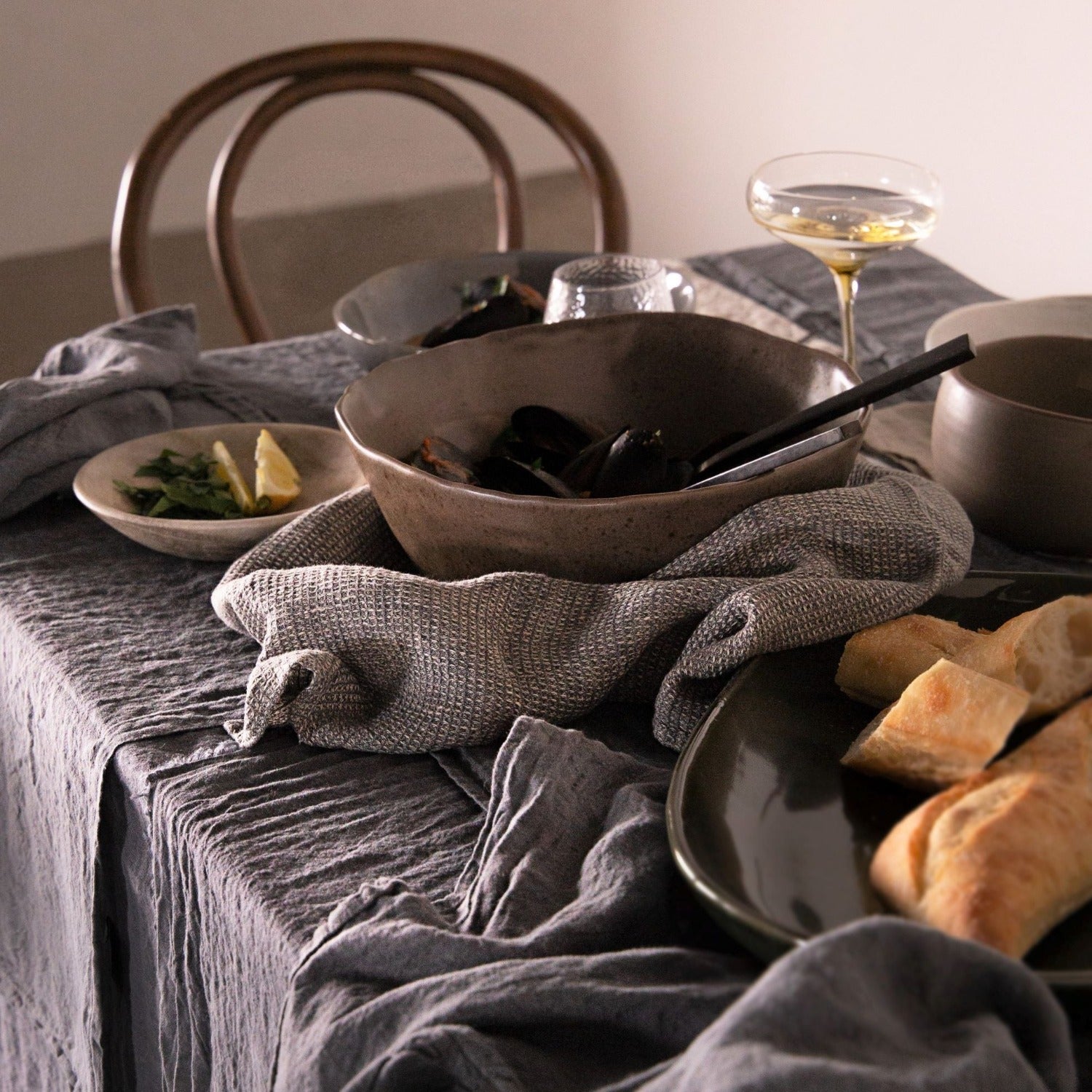 Linen Tea Towels | Charcoal Grey | Hale Mercantile Co.