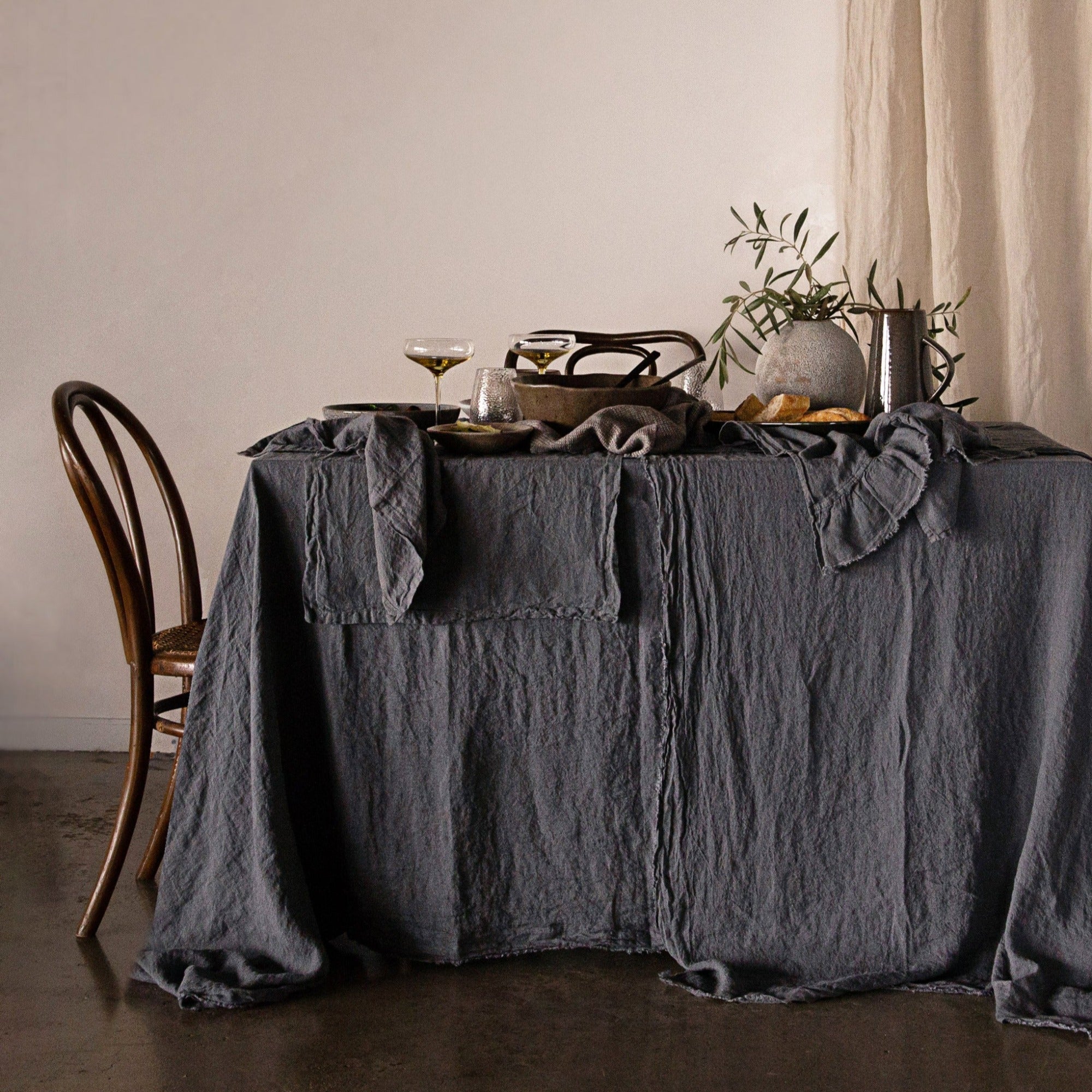 Linen Tablecloth | Charcoal Grey  | Hale Mercantile Co.