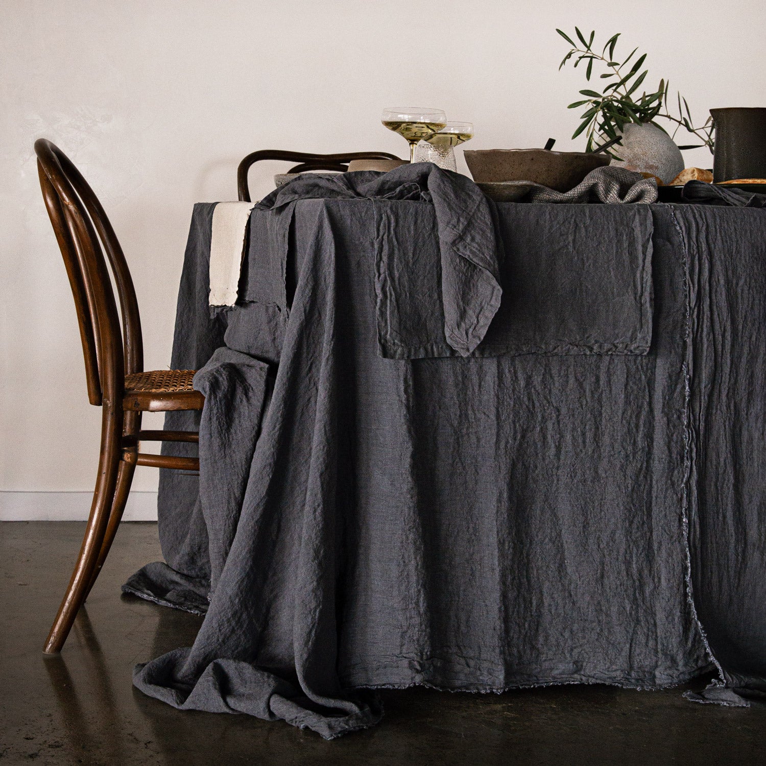 Linen Tablecloth | Charcoal Grey  | Hale Mercantile Co.