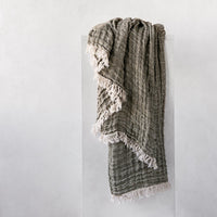 Crush Linen Throw Blanket - Armee Melange