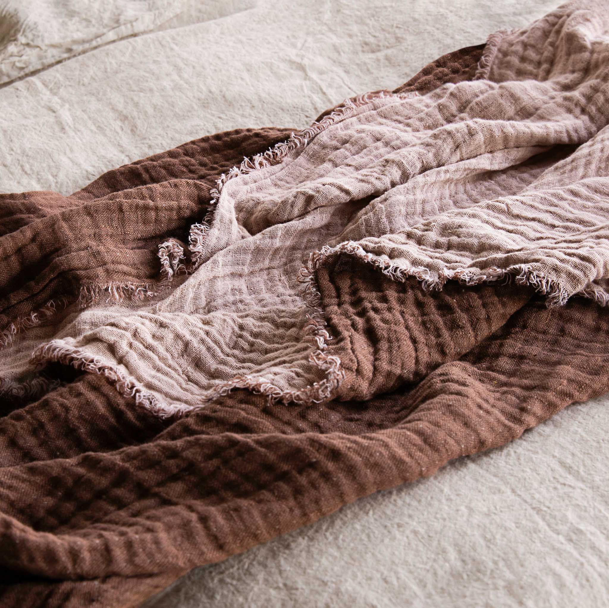 Reversible Linen Throw | Mulberry & Pink | Hale Mercantile Co.