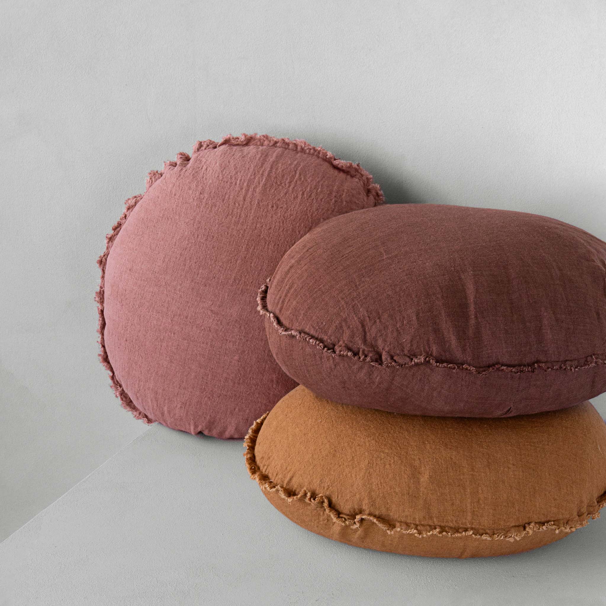 Round Linen Cushion | Rust Tone | Hale Mercantile Co.