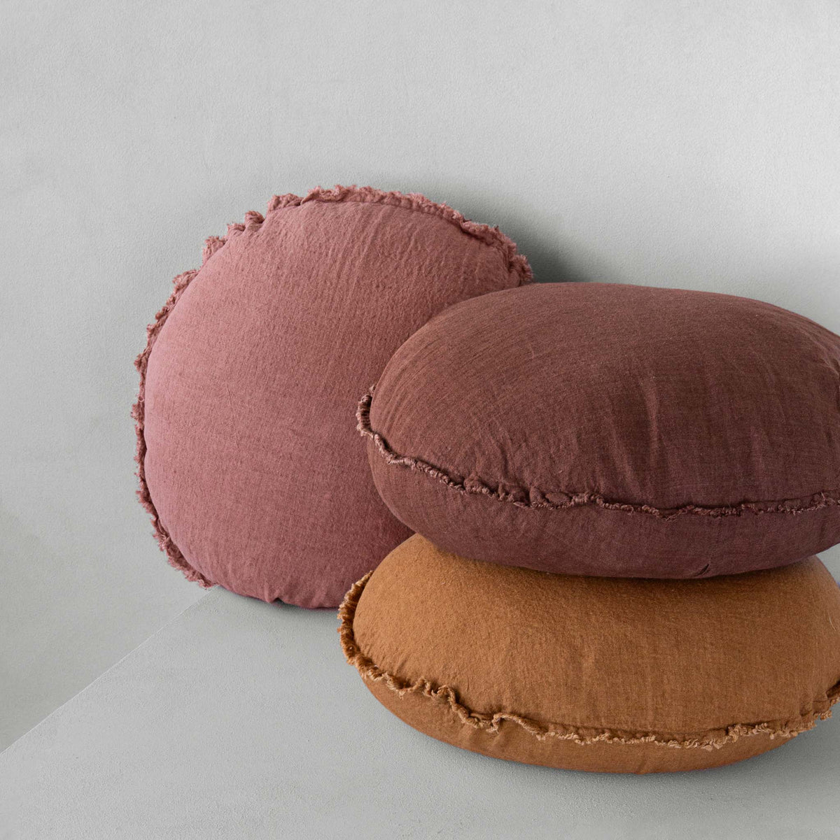 Flocca Macaron Linen Cushion - Russo
