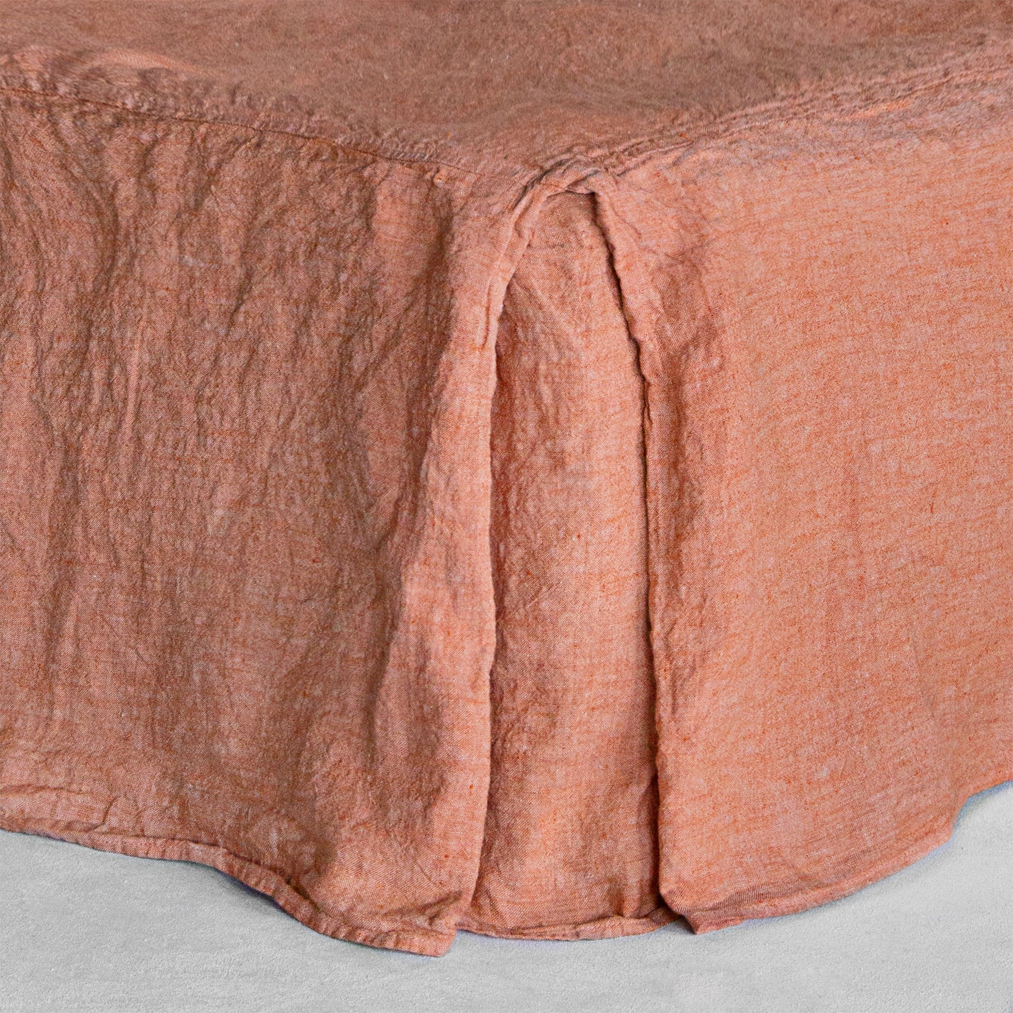 Linen Valance/Bed Skirt | Burnt Orange | Hale Mercantile Co.