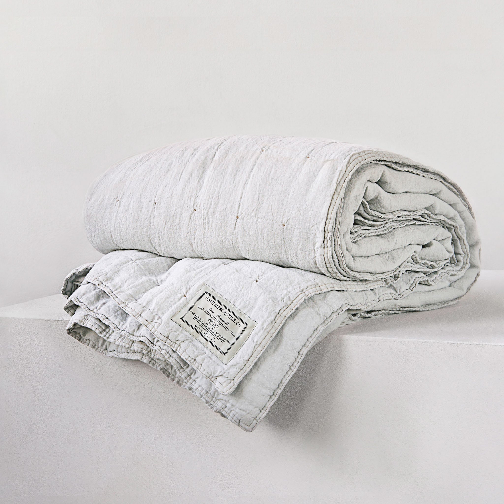 Linen Coverlet | Light Grey | Hale Mercantile Co.