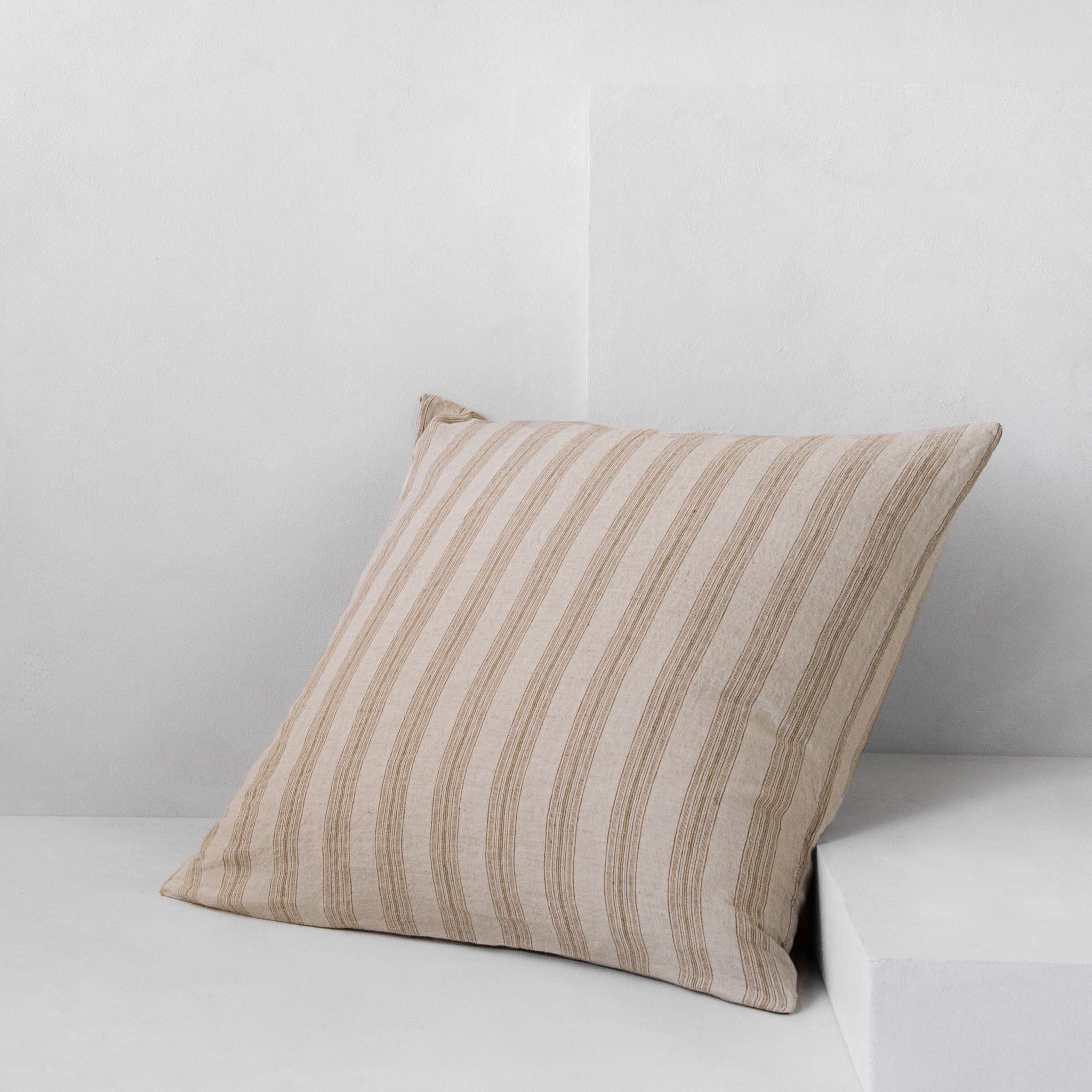 European Linen Pillowcases | Brown Stripe | Hale Mercantile Co.