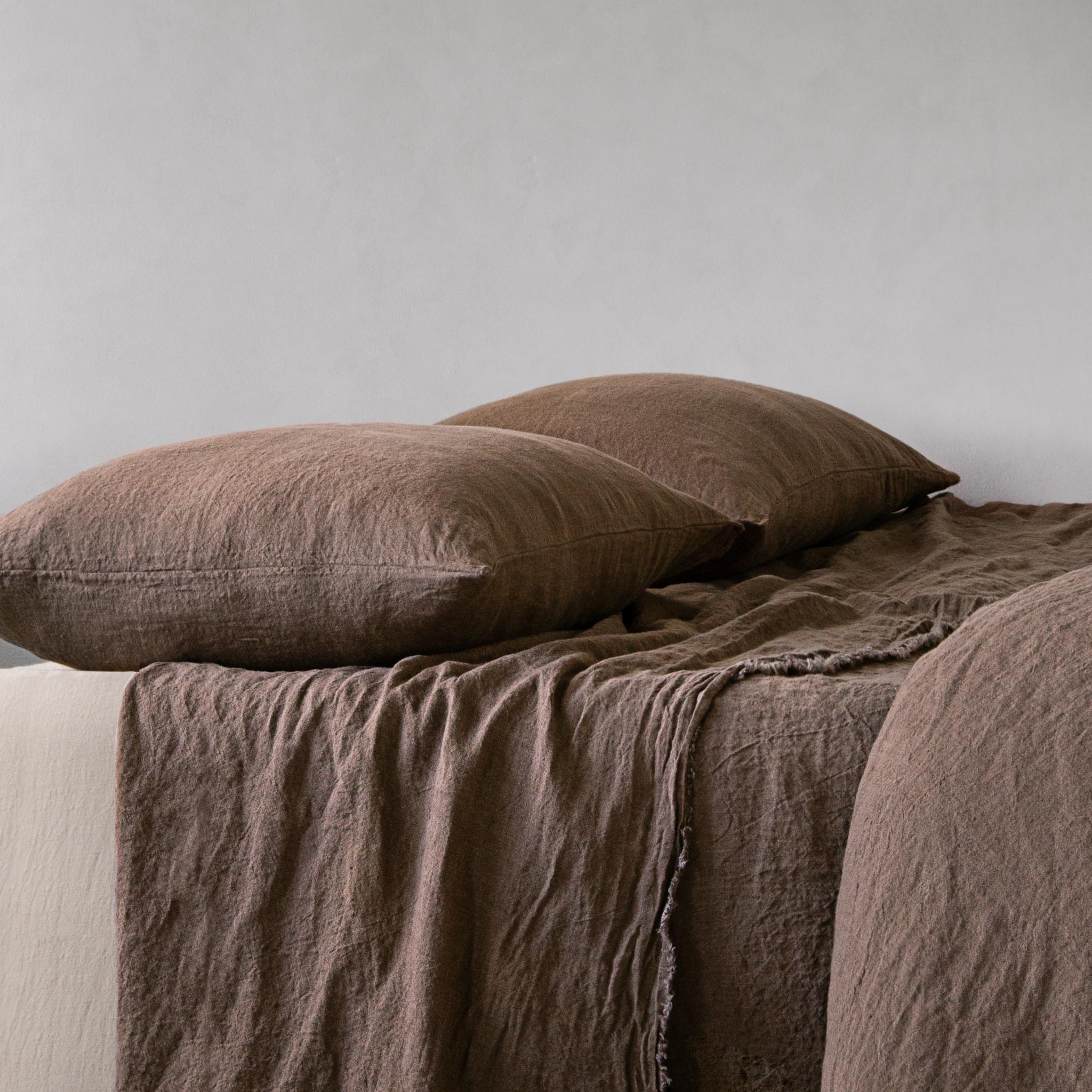 Basix Linen Pillowcase | Chocolate Brown  | Hale Mercantile Co.