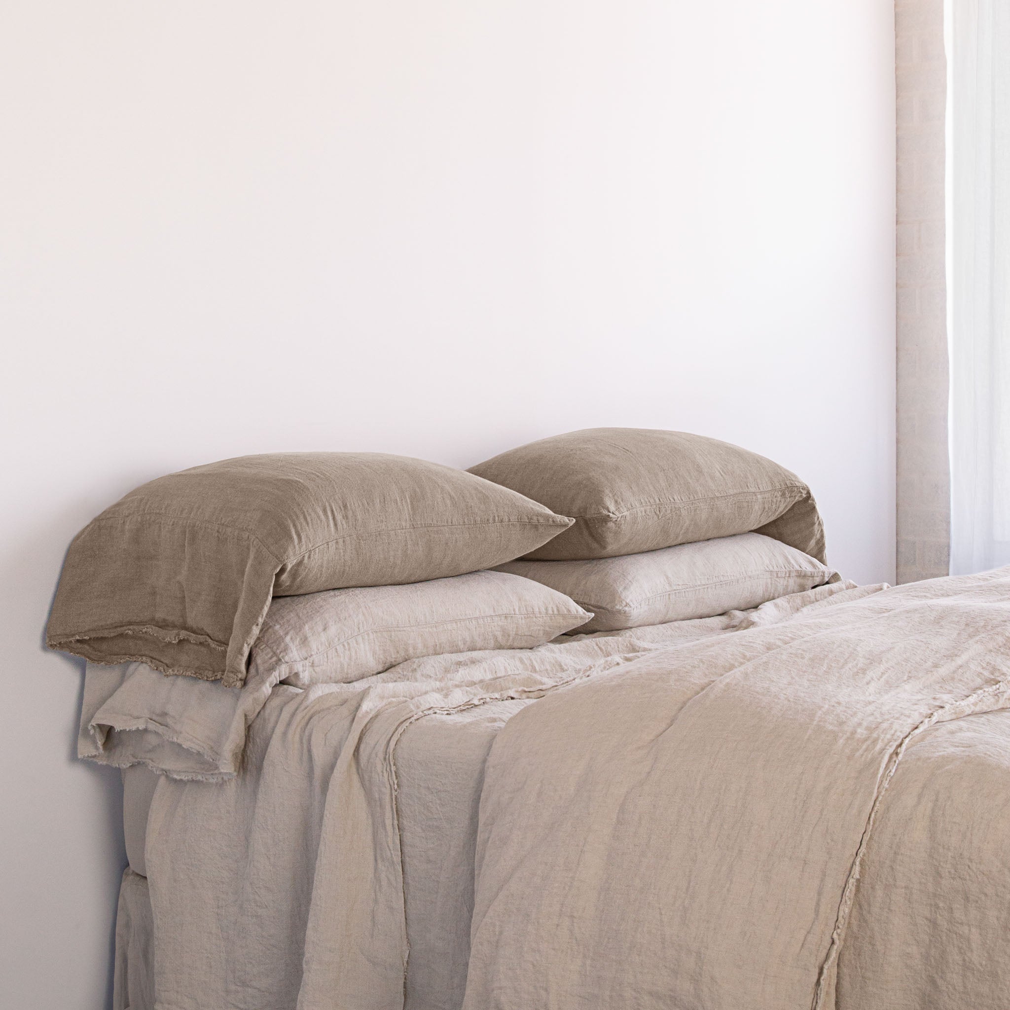 Long Linen Pillowcases | Classic Taupe | Hale Mercantile Co.