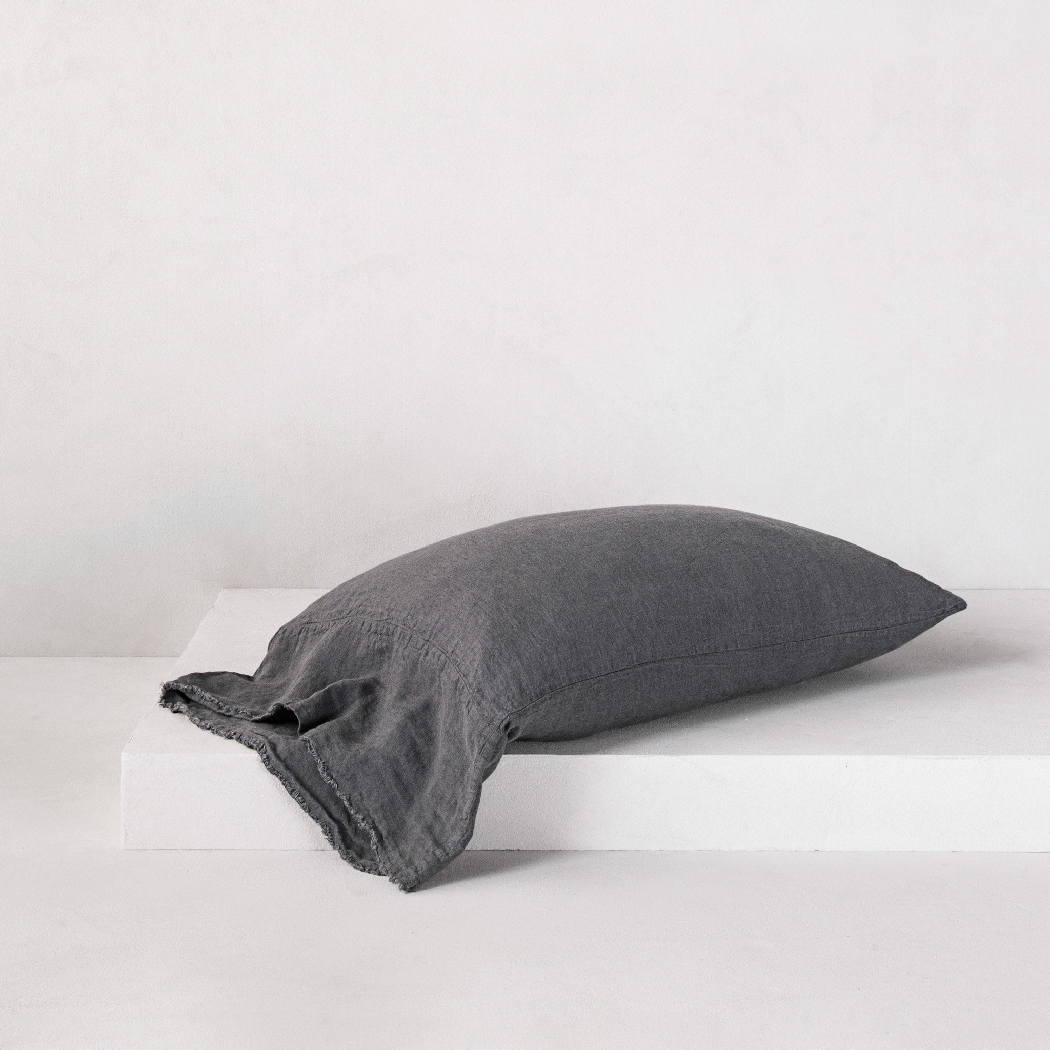 Long Linen Pillowcases | Charcoal Grey | Hale Mercantile Co.