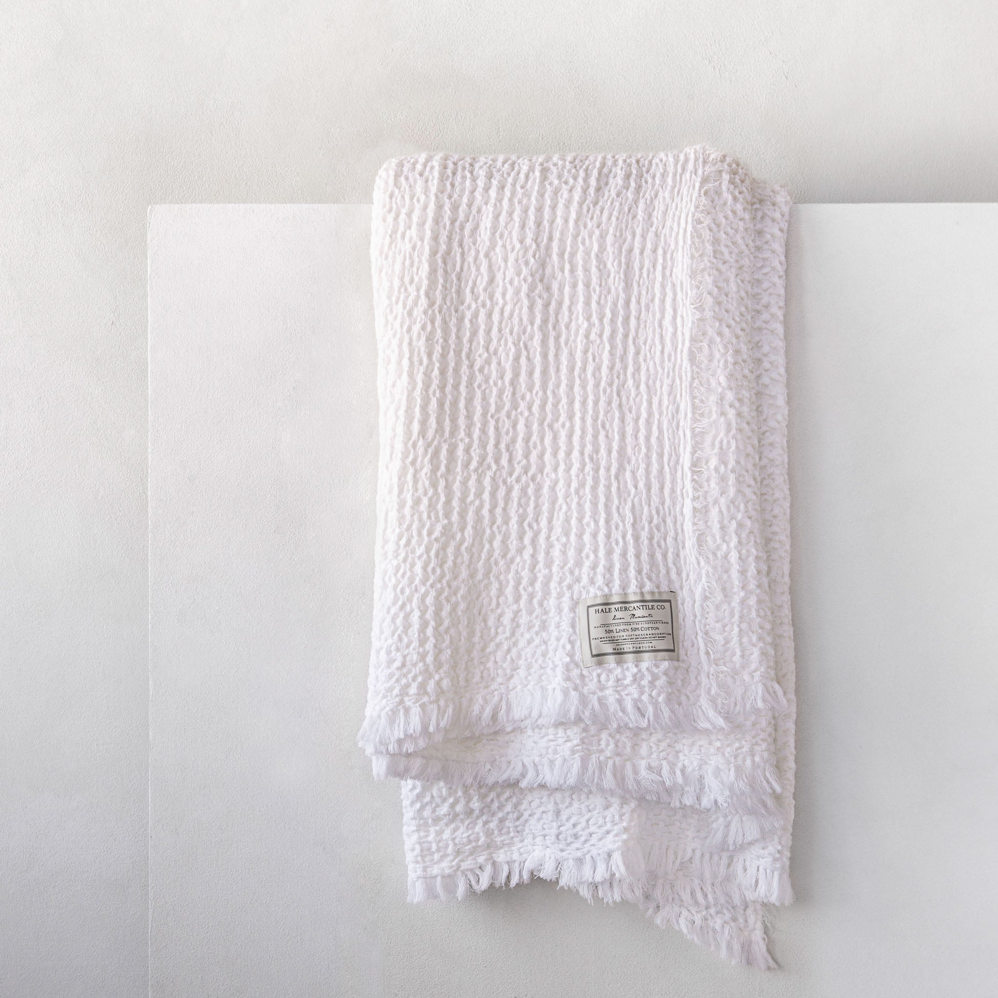 Linen Blanket | Antique White Luxury Throw | Hale Mercantile Co.