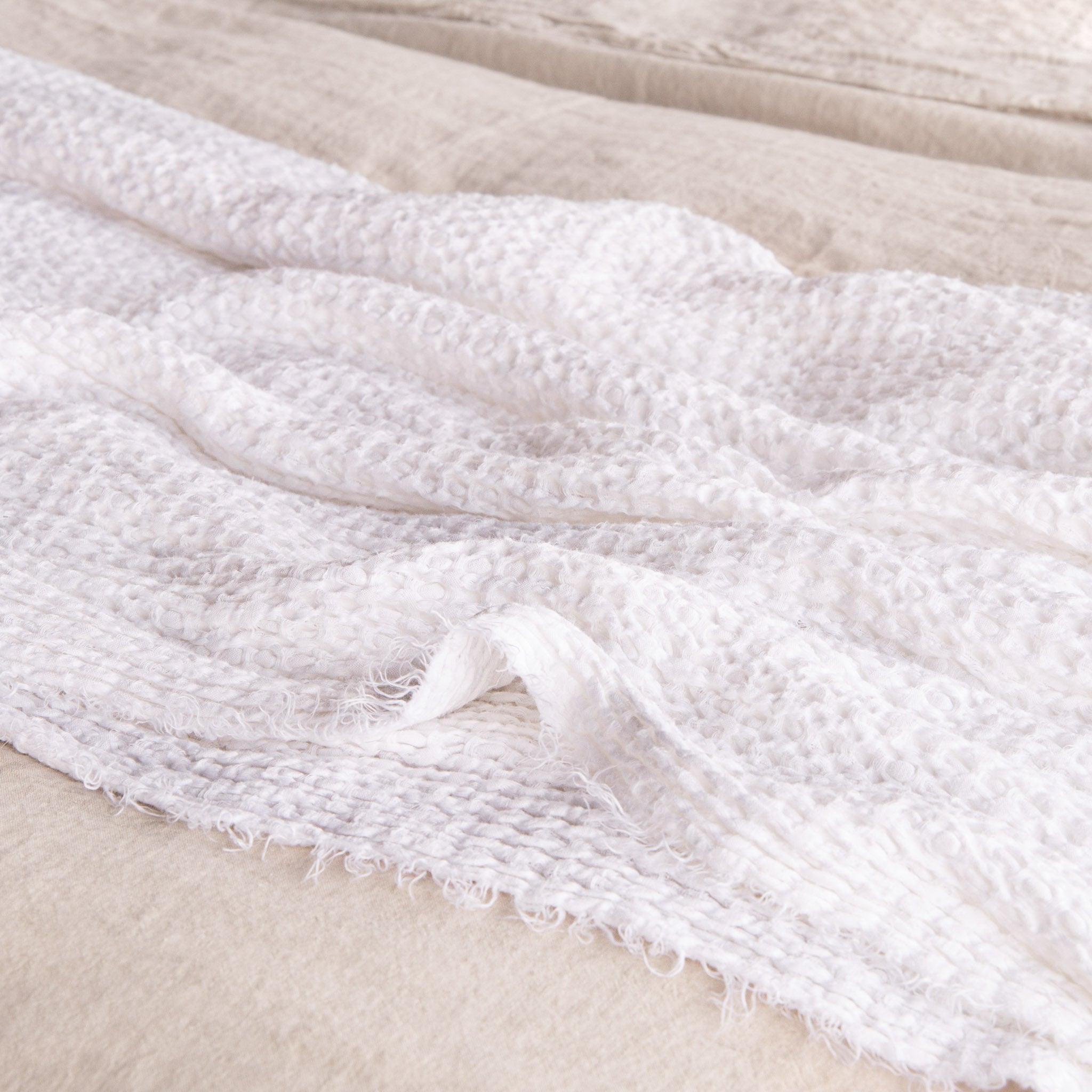 Linen Blanket | Antique White Luxury Throw | Hale Mercantile Co.