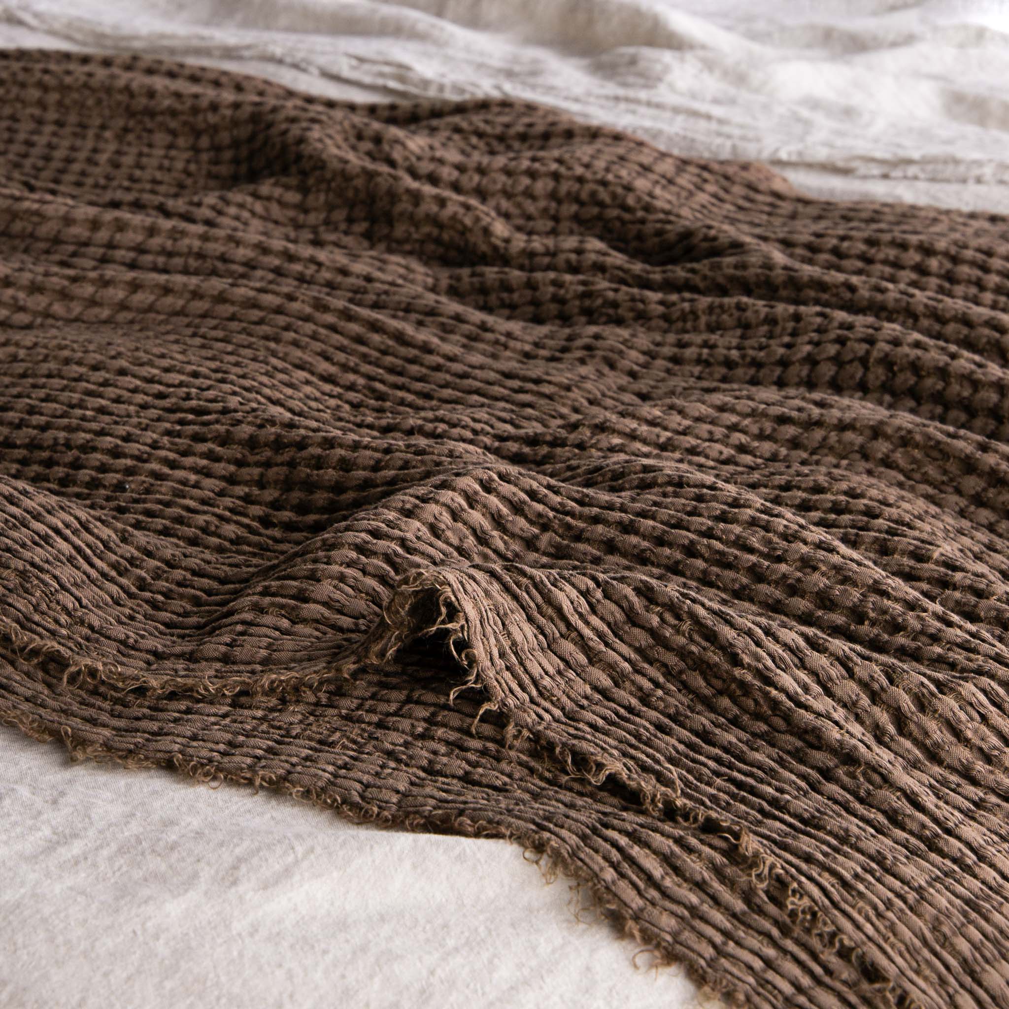 Linen Blanket | Chocolate Brown Throw | Hale Mercantile Co.