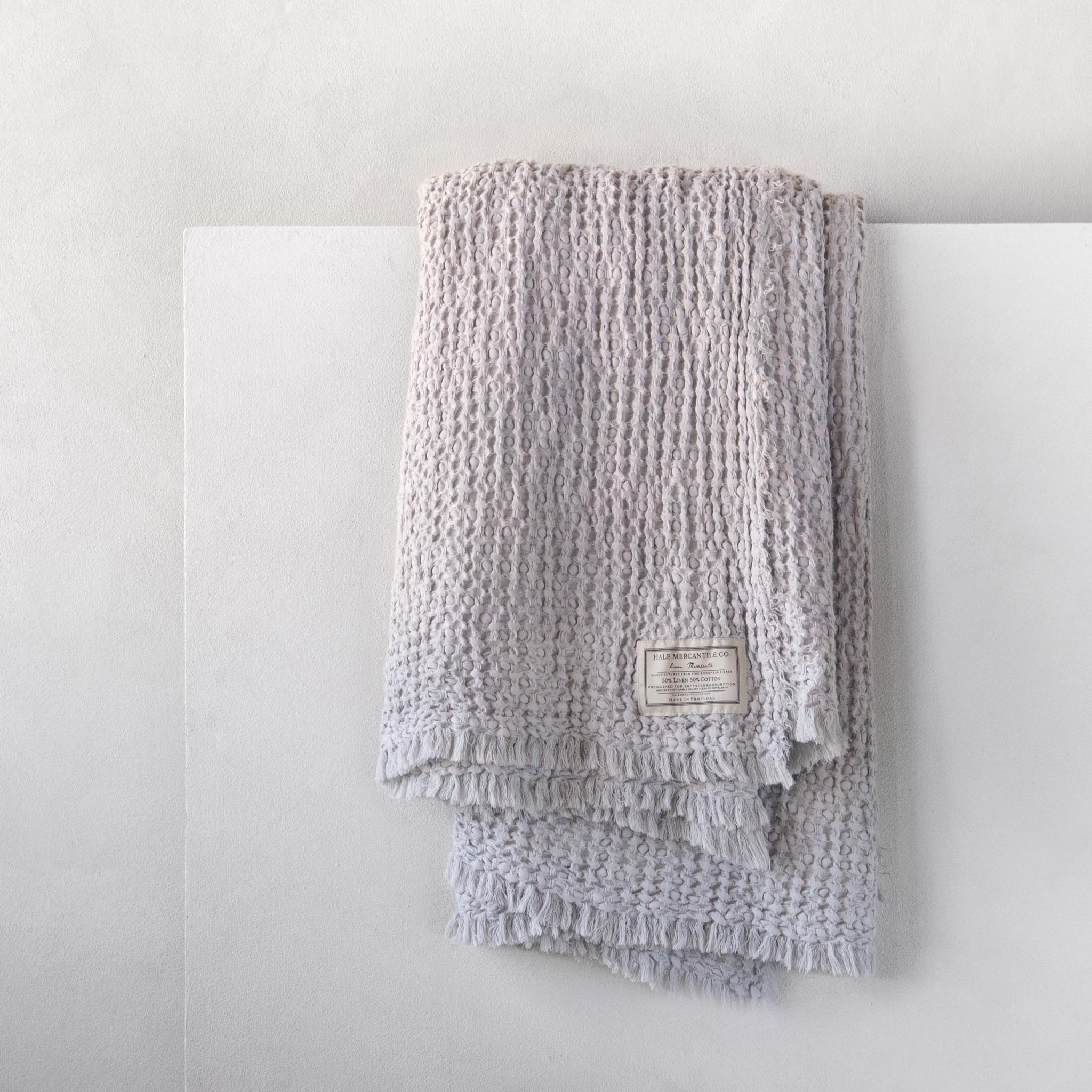 Linen Blanket | Pale Grey Luxury Throw | Hale Mercantile Co.