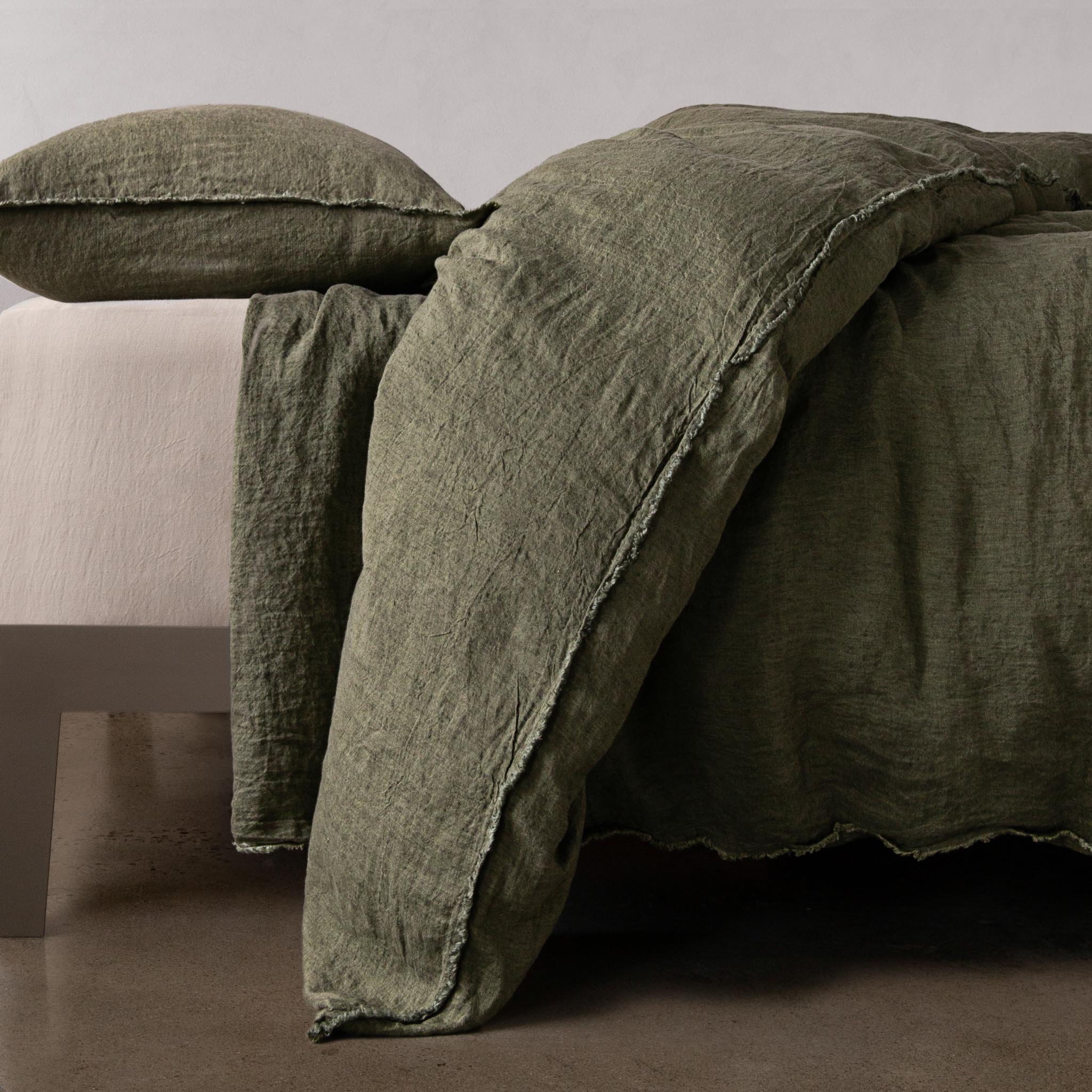 Linen Duvet Cover | Deep Khaki | Hale Mercantile Co.