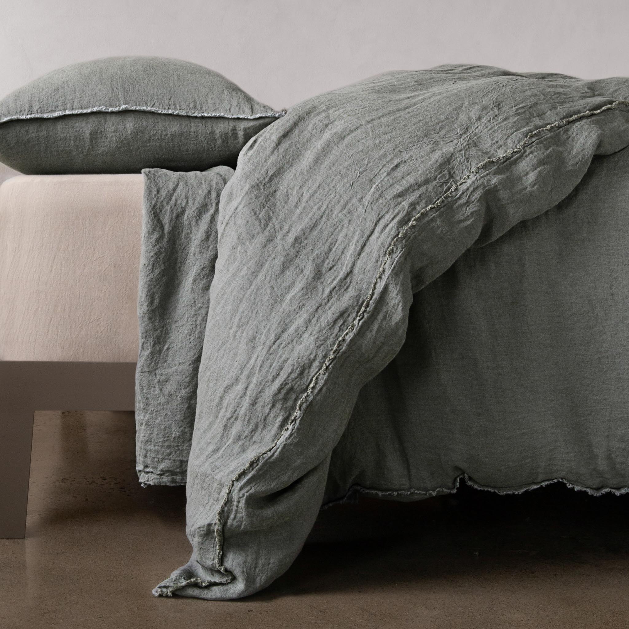 Linen Duvet Cover | Oceanic Green Blue | Hale Mercantile Co.