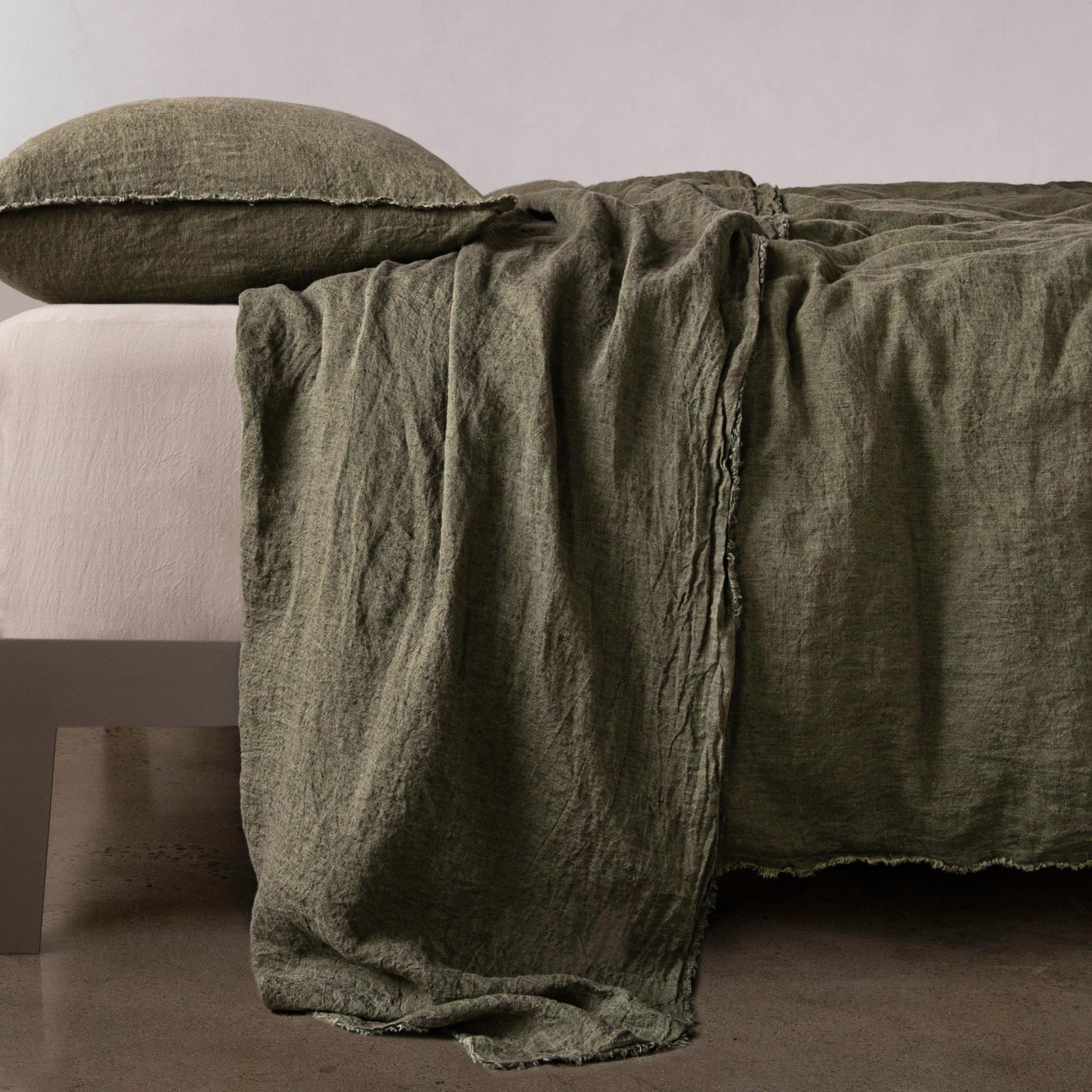 Linen Flat Sheet | Deep Khaki | Hale Mercantile Co.