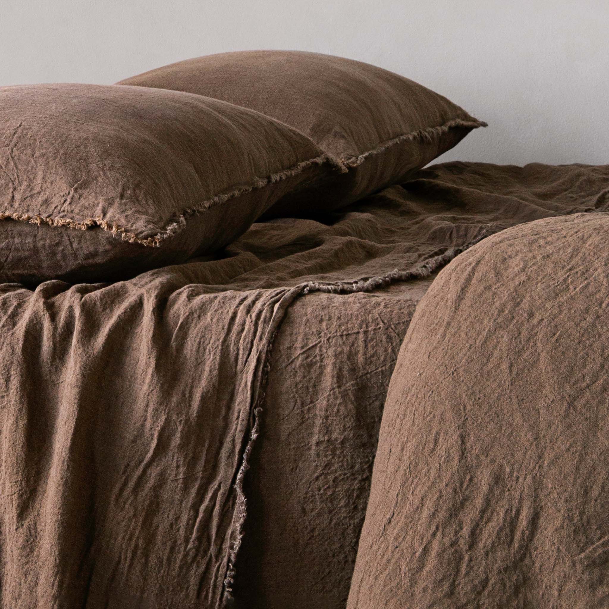 Linen Flat Sheet | Chocolate Brown | Hale Mercantile Co.