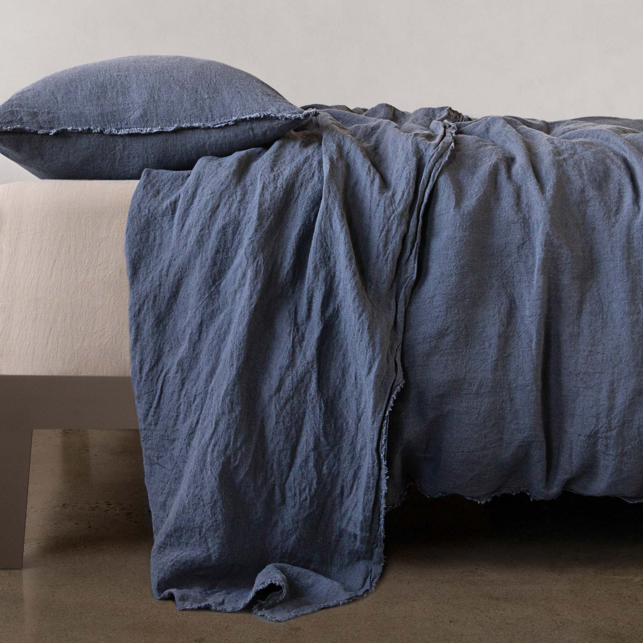 Linen Flat Sheet | Deep Sea Blue | Hale Mercantile Co.